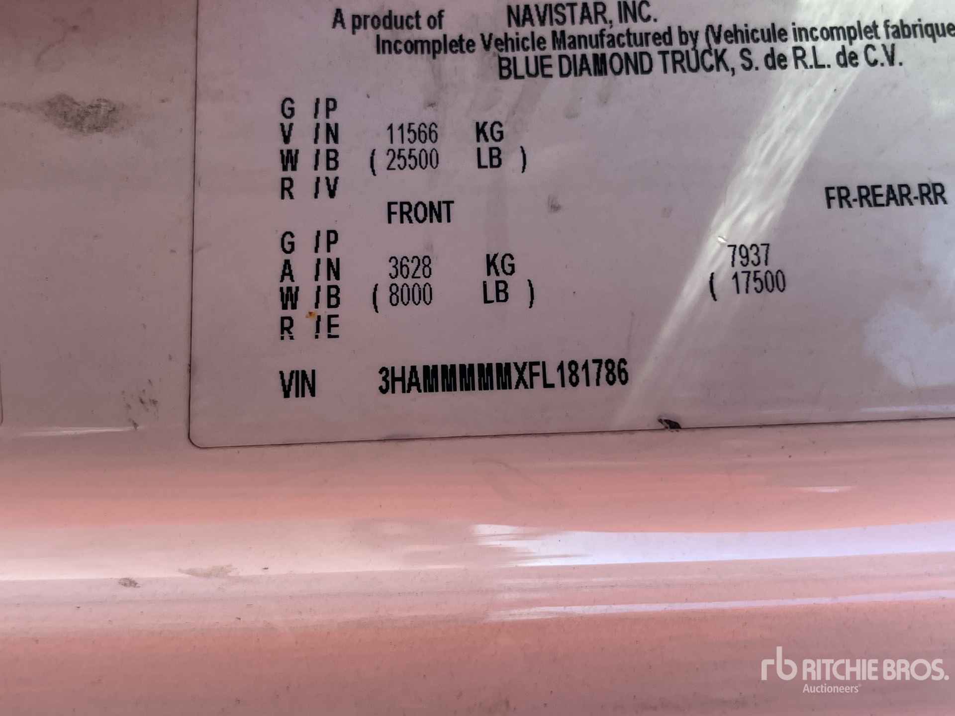 General Appearance with Serial Number / VIN