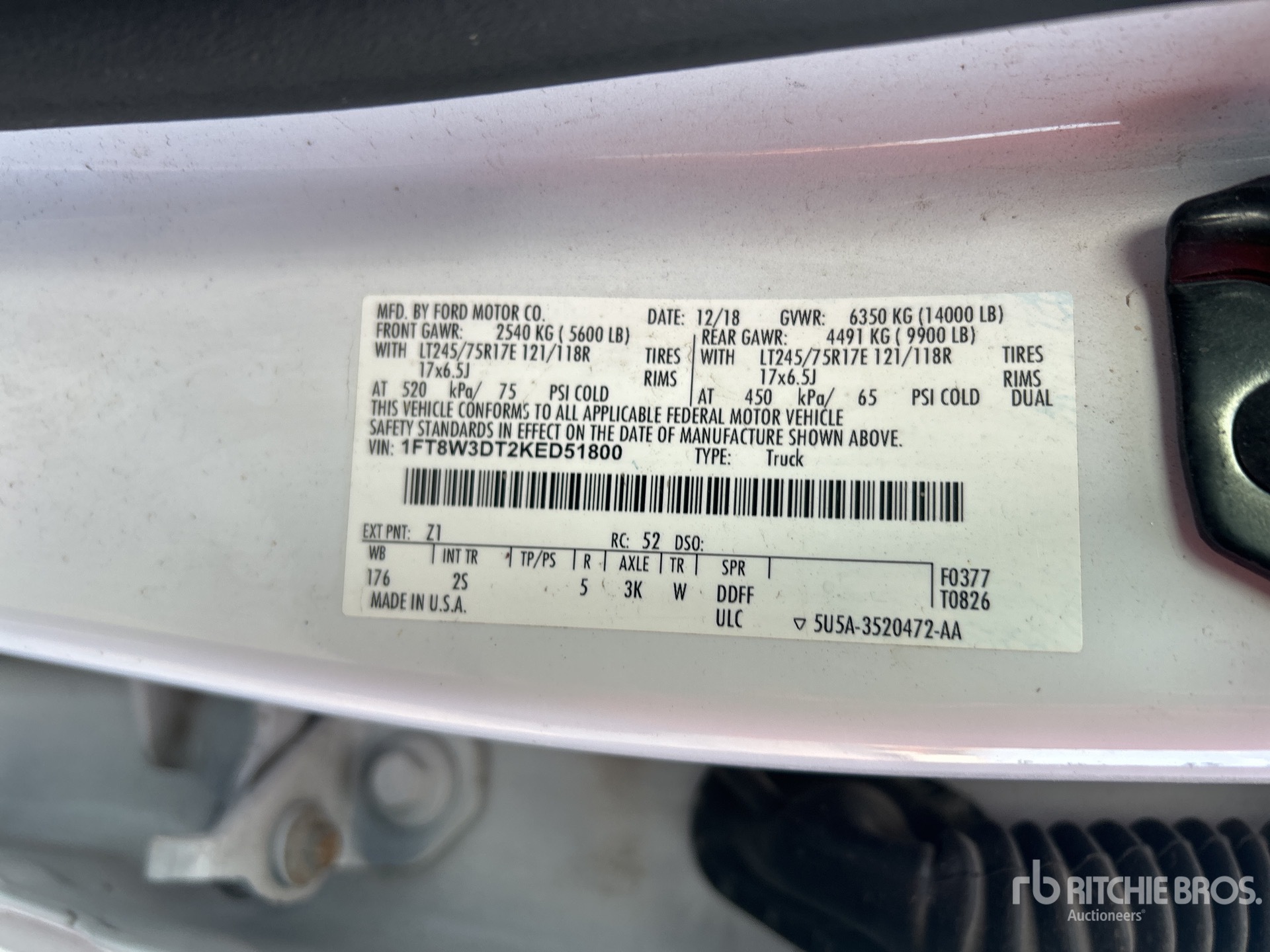 General Appearance with Serial Number / VIN