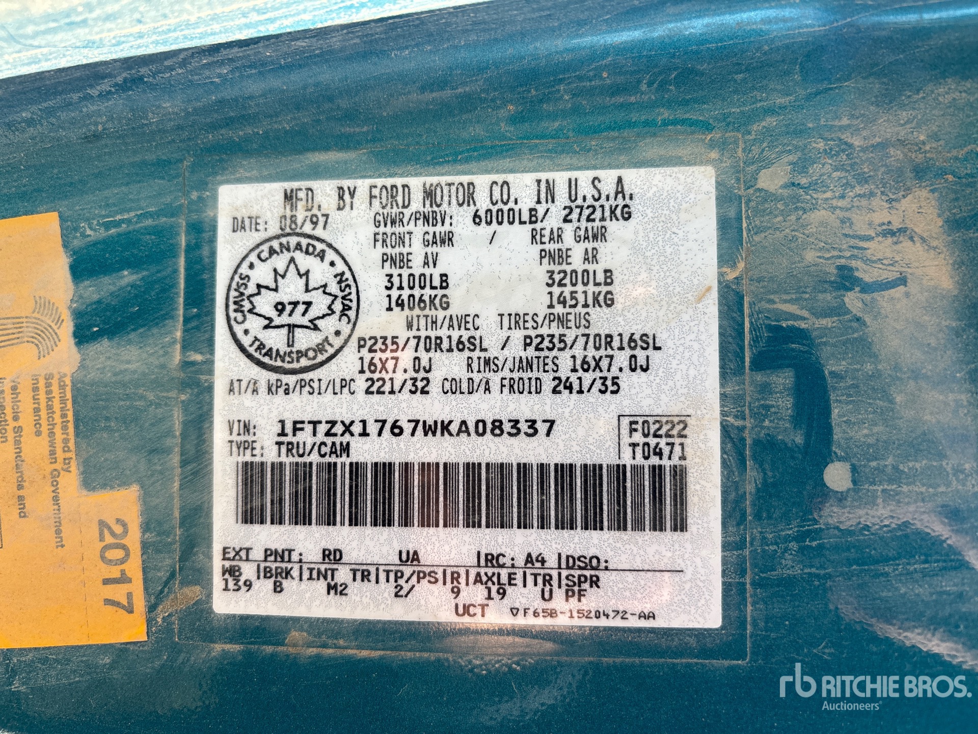 General Appearance with Second Serial Number/VIN Photo