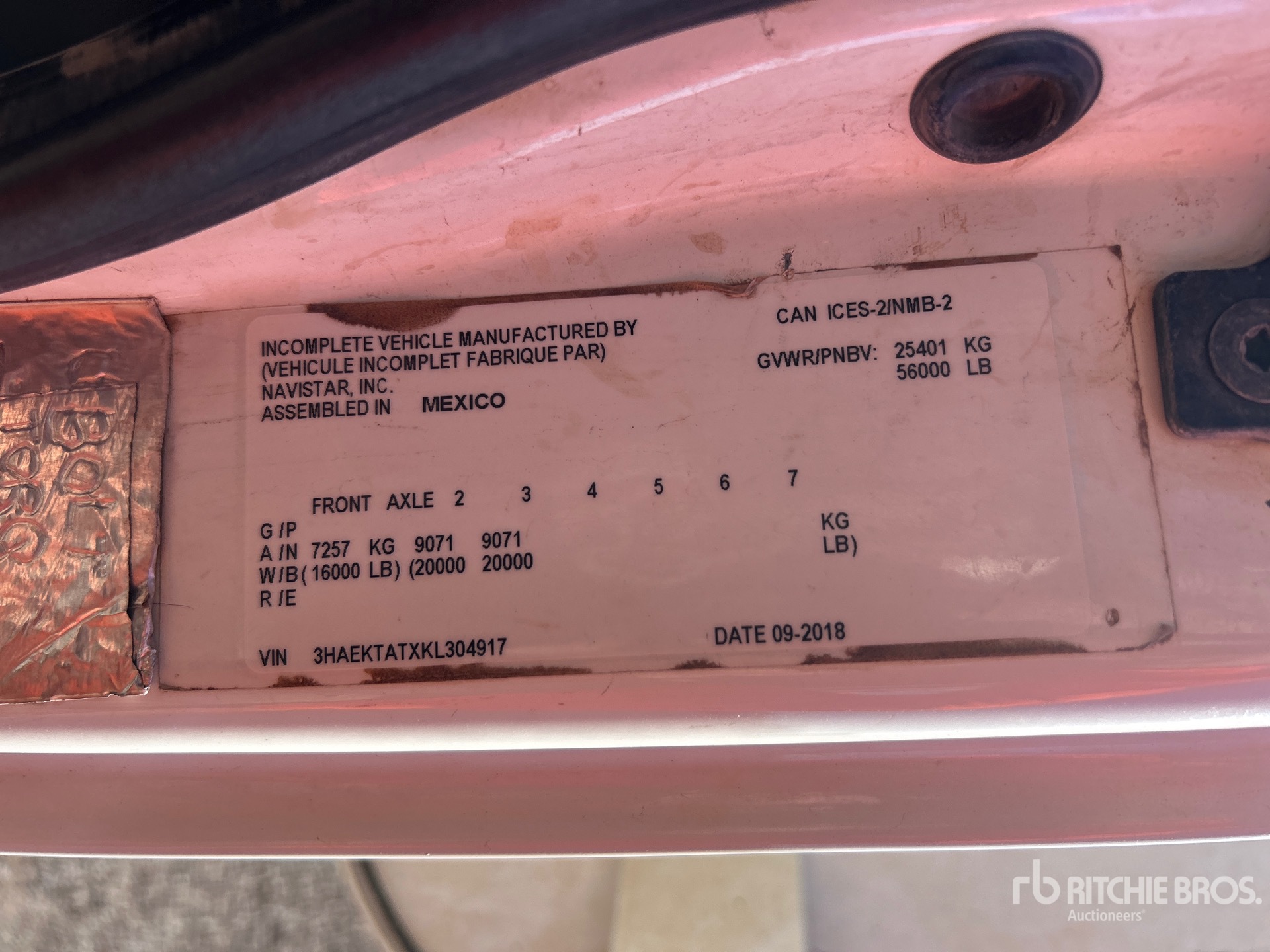 General Appearance with Serial Number / VIN