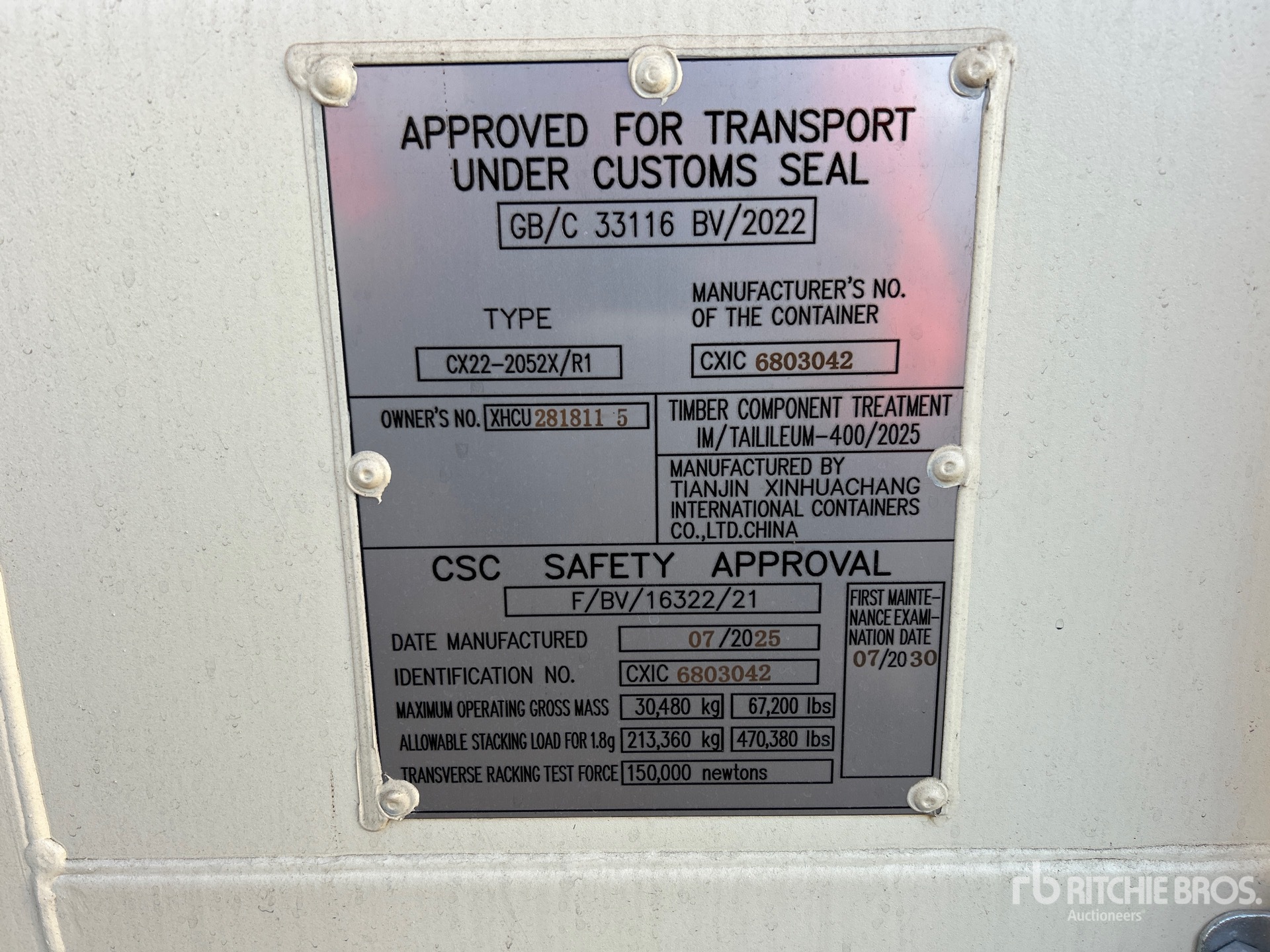 General Appearance with Serial Number / VIN