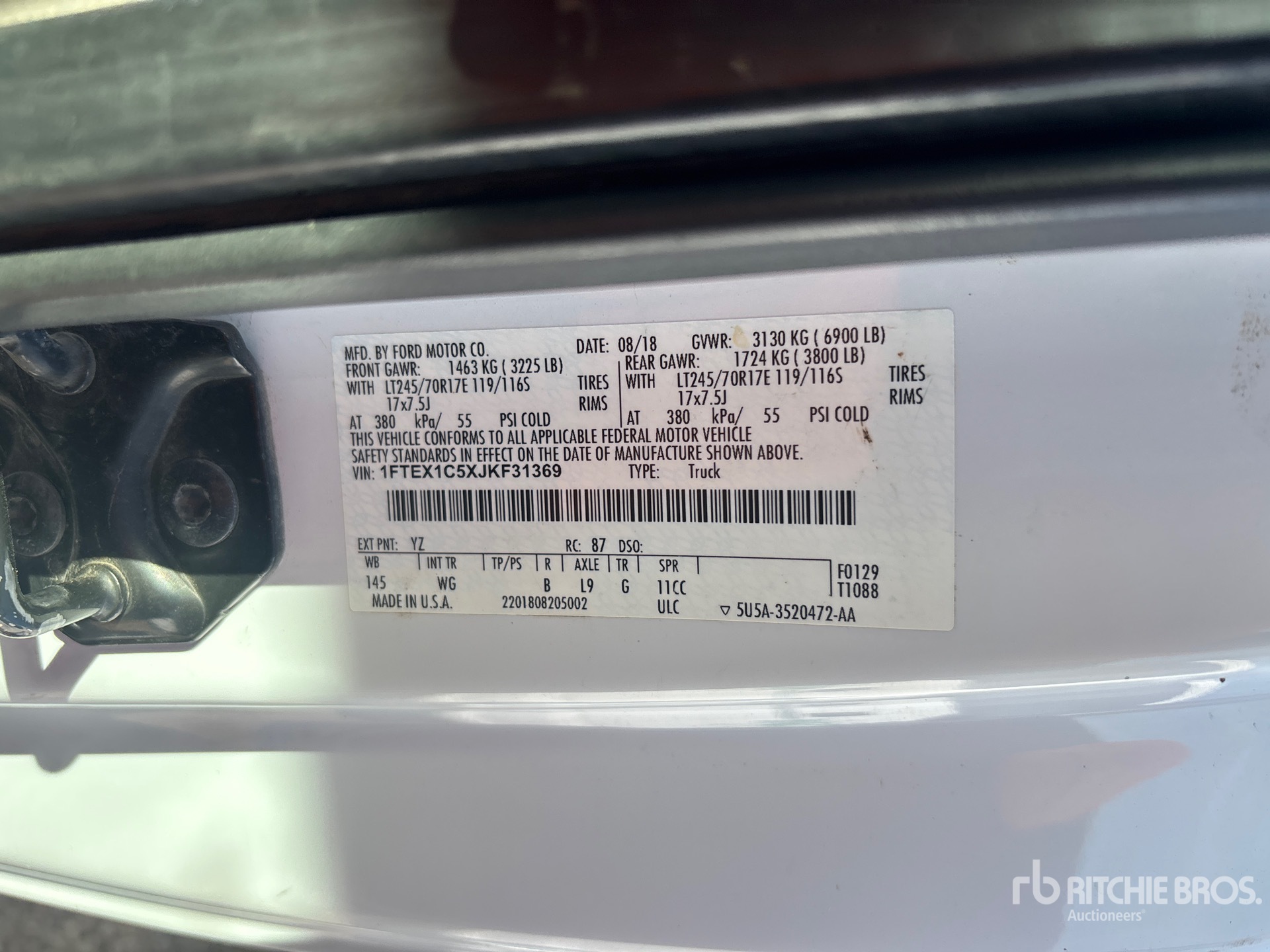 General Appearance with Serial Number / VIN