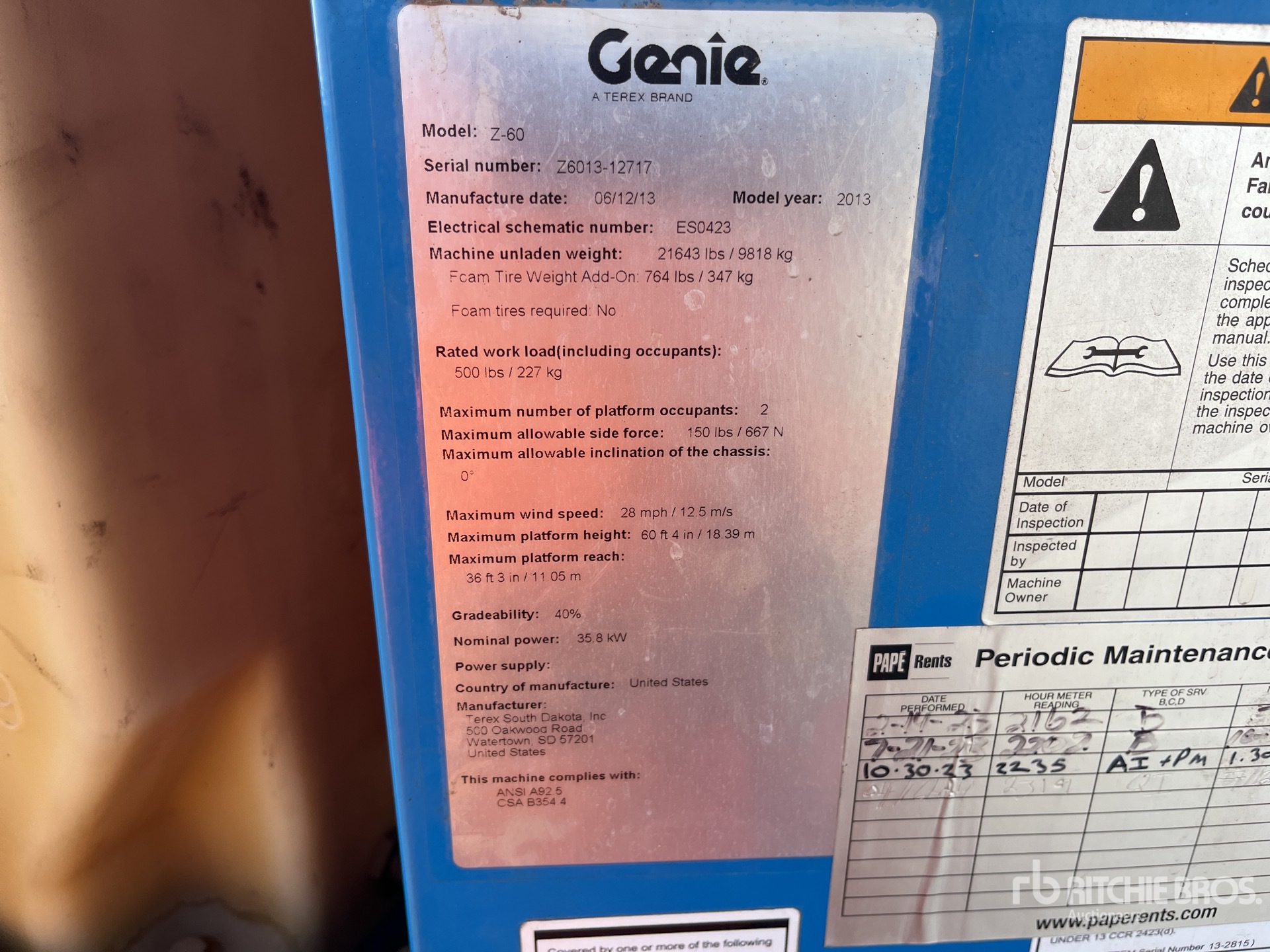 General Appearance with N.º de serie/VIN