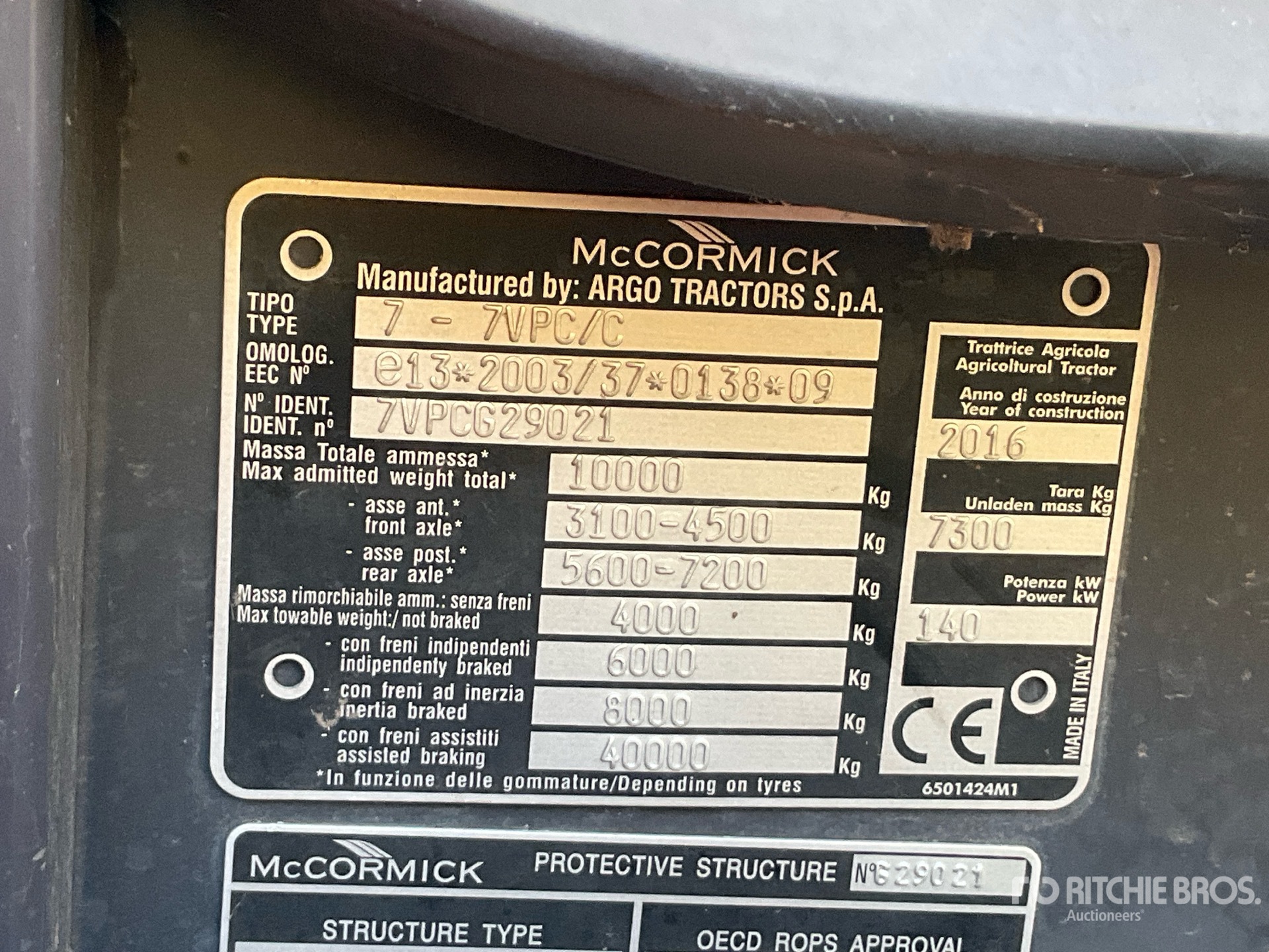 General Appearance with N.º de serie/VIN