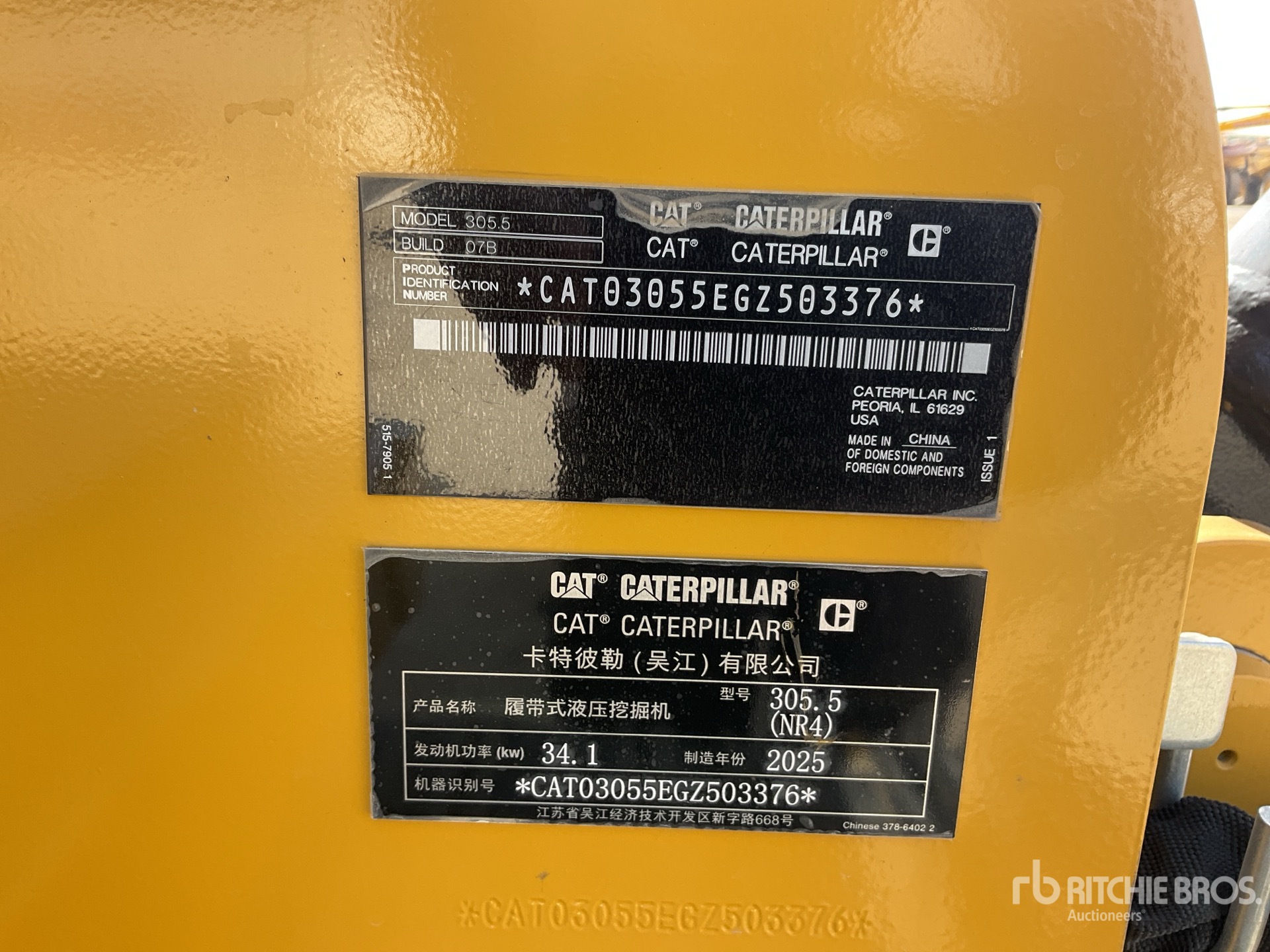 General Appearance with N.º de serie/VIN