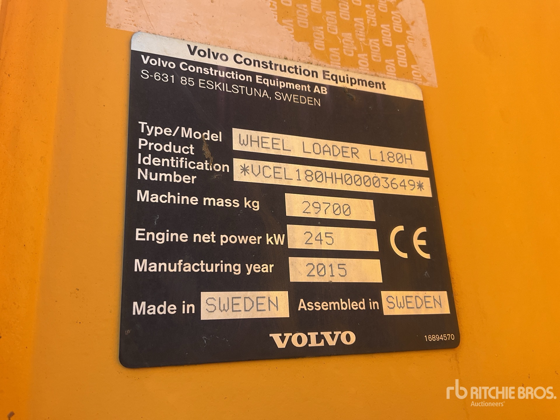 General Appearance with Serial Number / VIN