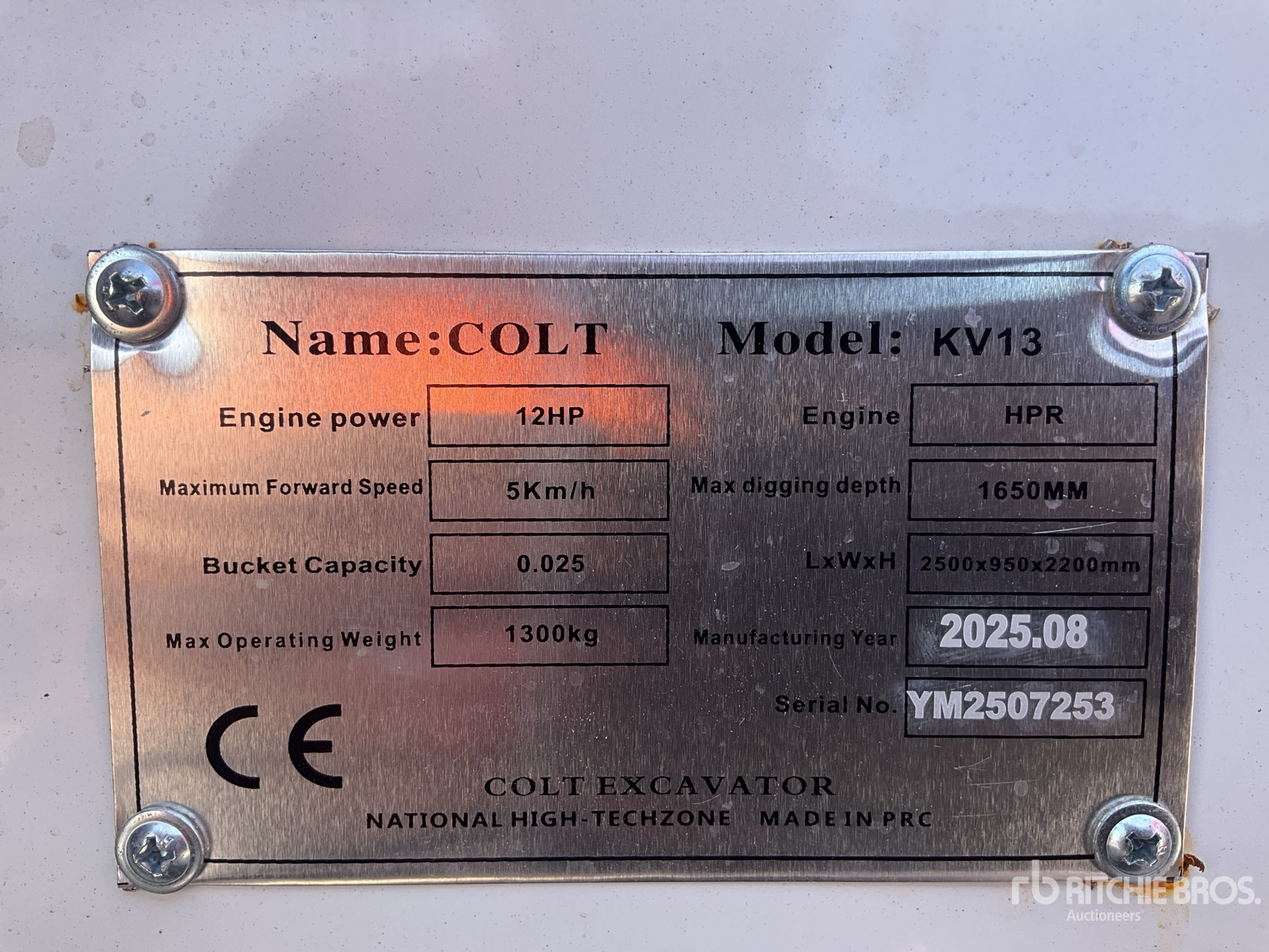 General Appearance with Serial Number / VIN