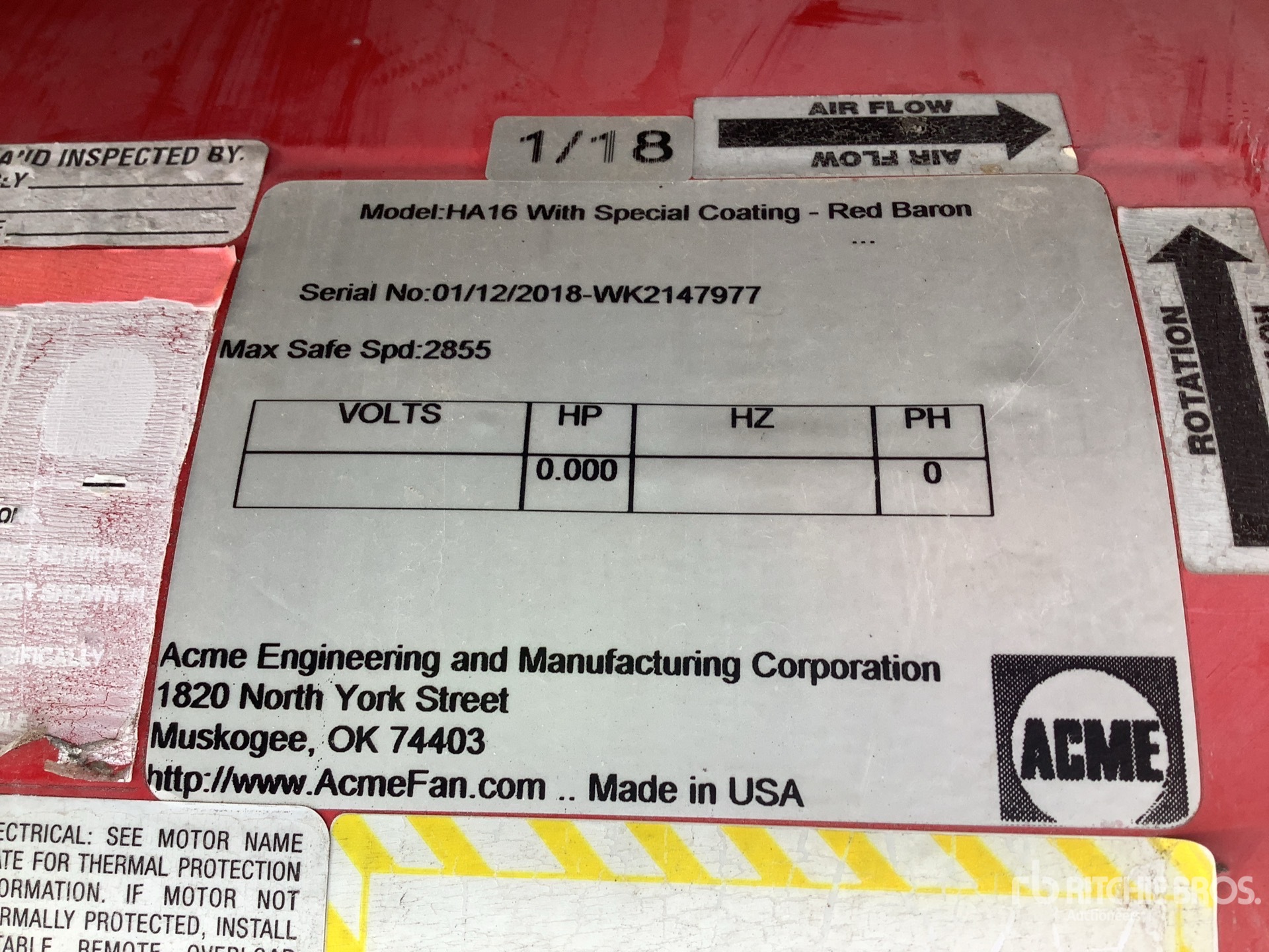 General Appearance with Serial Number / VIN