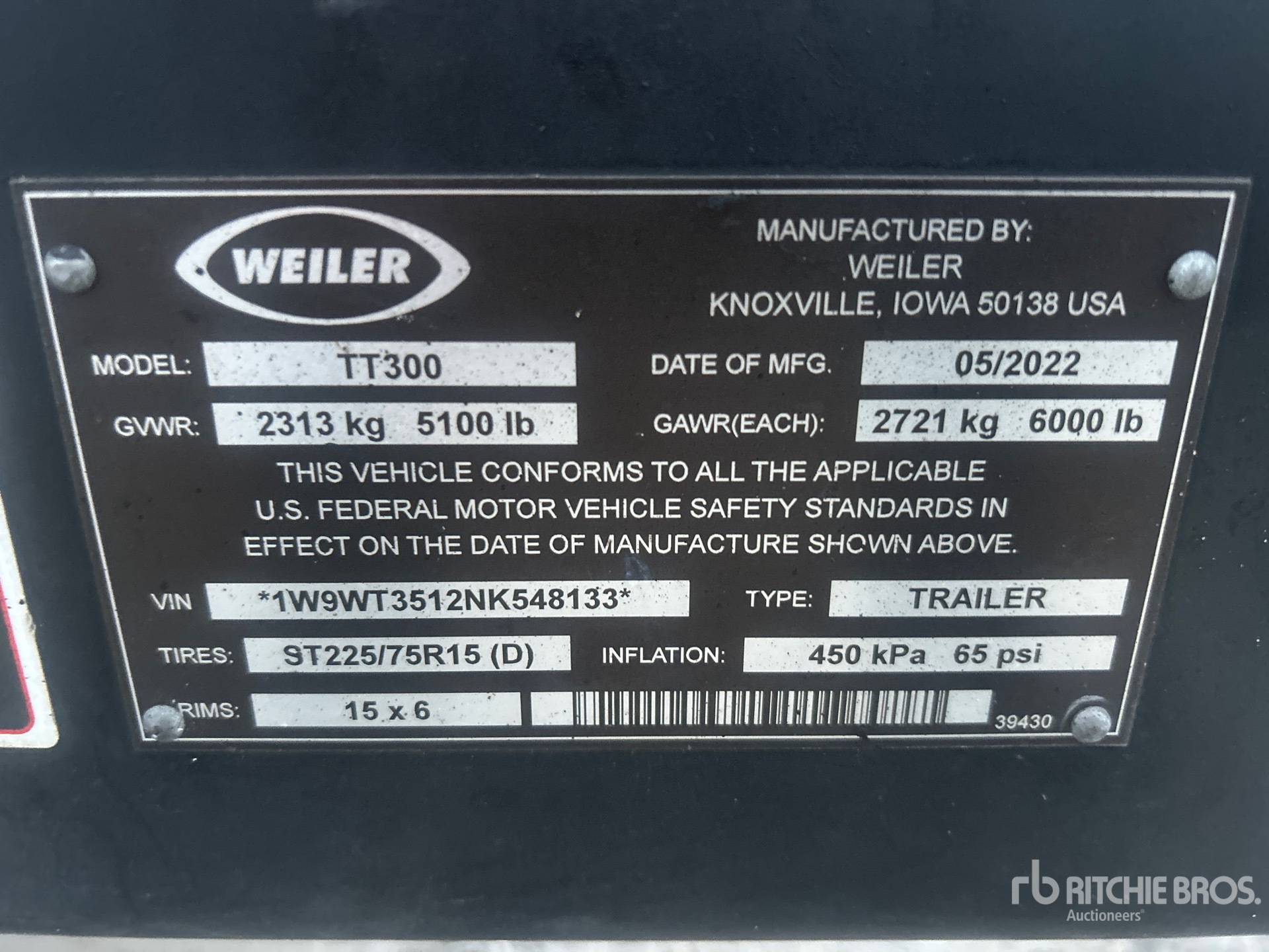 General Appearance with Serial Number / VIN