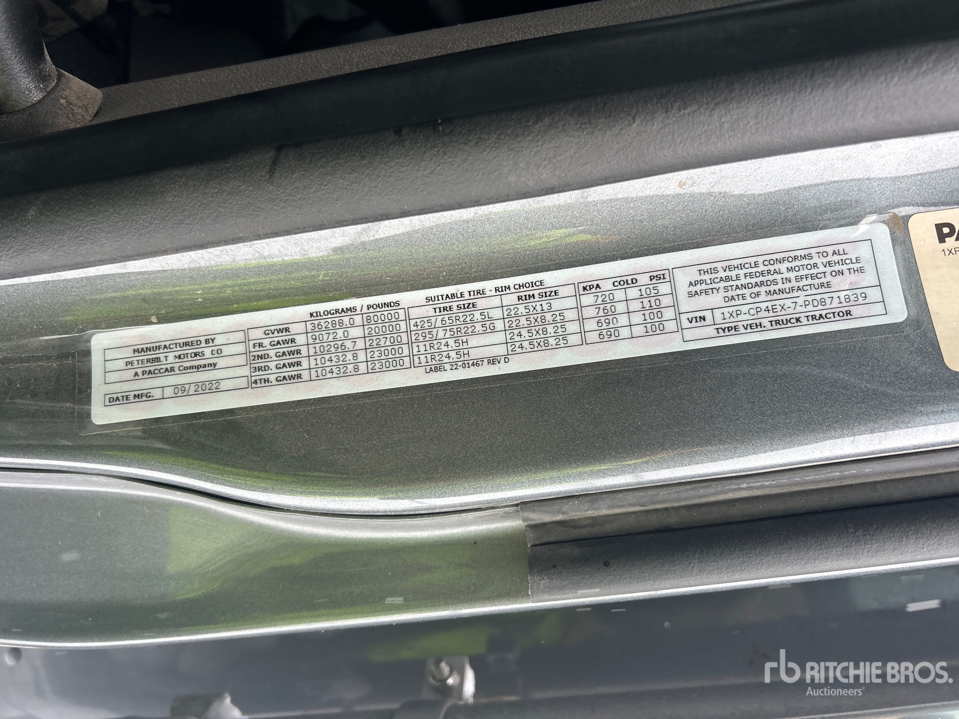 General Appearance with N.º de serie/VIN