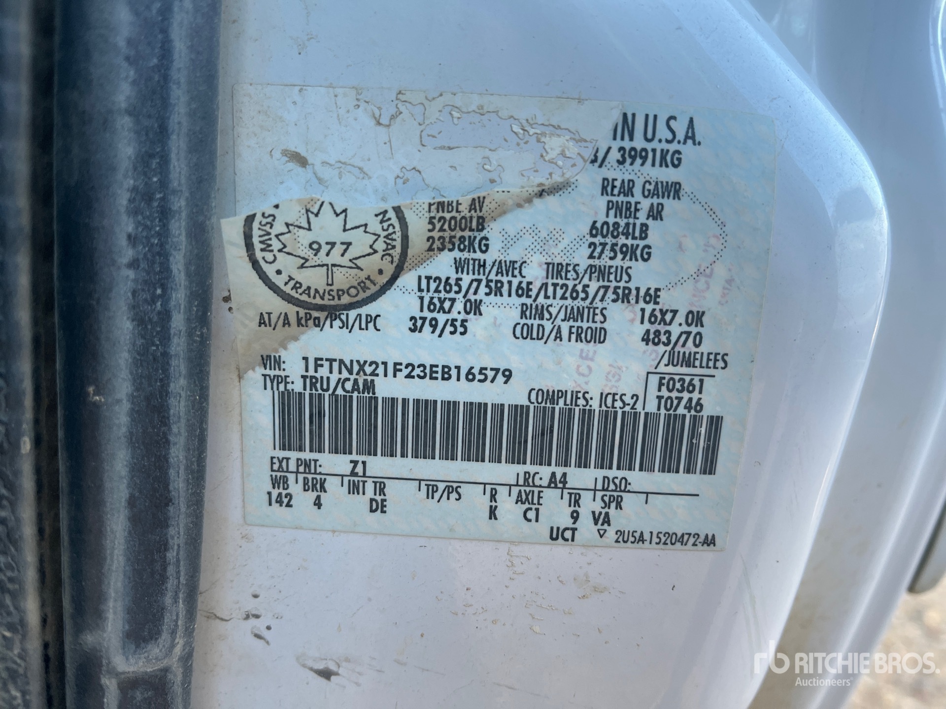 General Appearance with Numero seriale/numero d’identificazione del veicolo (VIN)