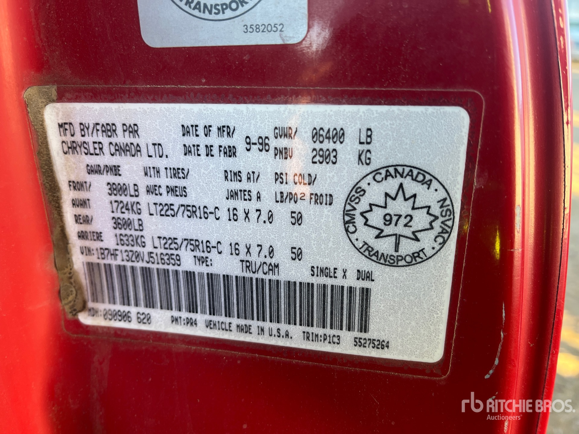 General Appearance with Numero seriale/numero d’identificazione del veicolo (VIN)