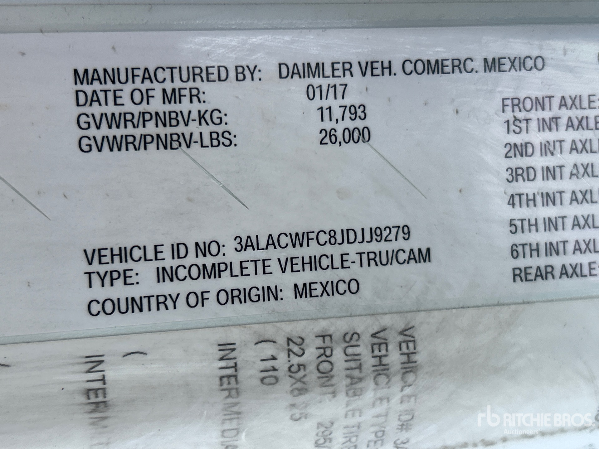 General Appearance with Numero seriale/numero d’identificazione del veicolo (VIN)