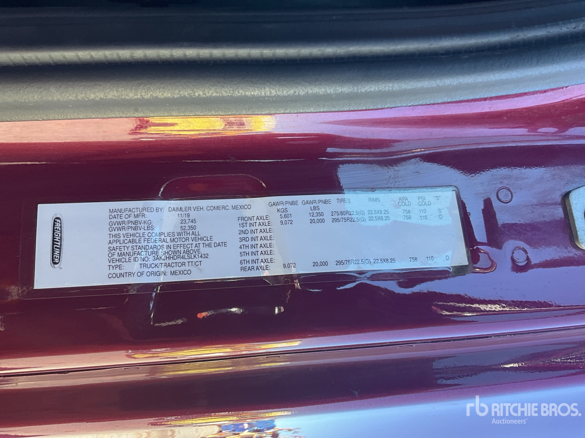 General Appearance with N.º de serie/VIN