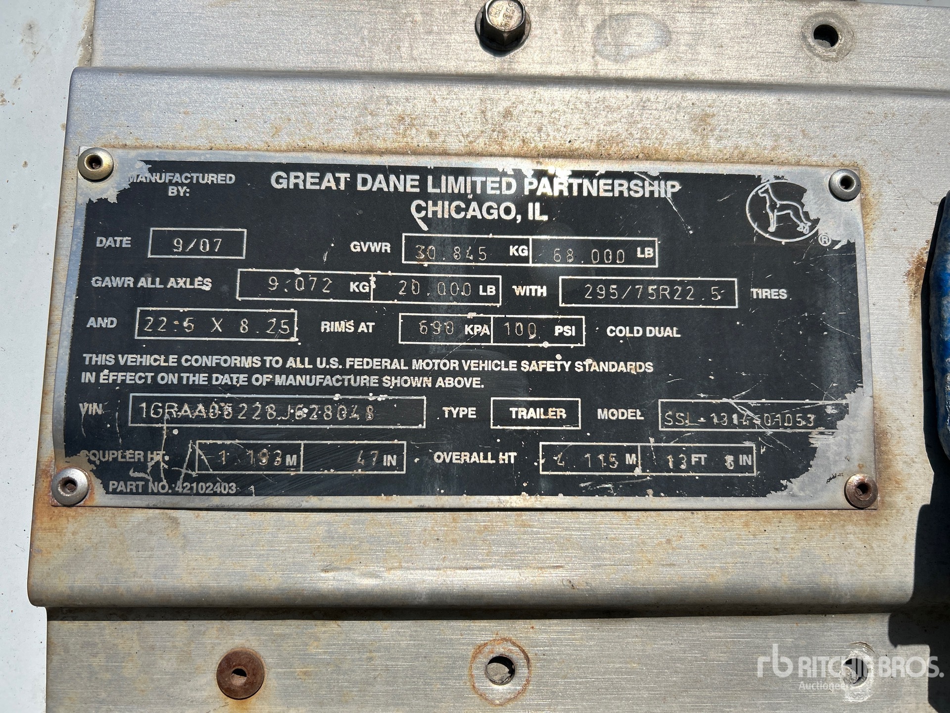 General Appearance with Serial Number / VIN