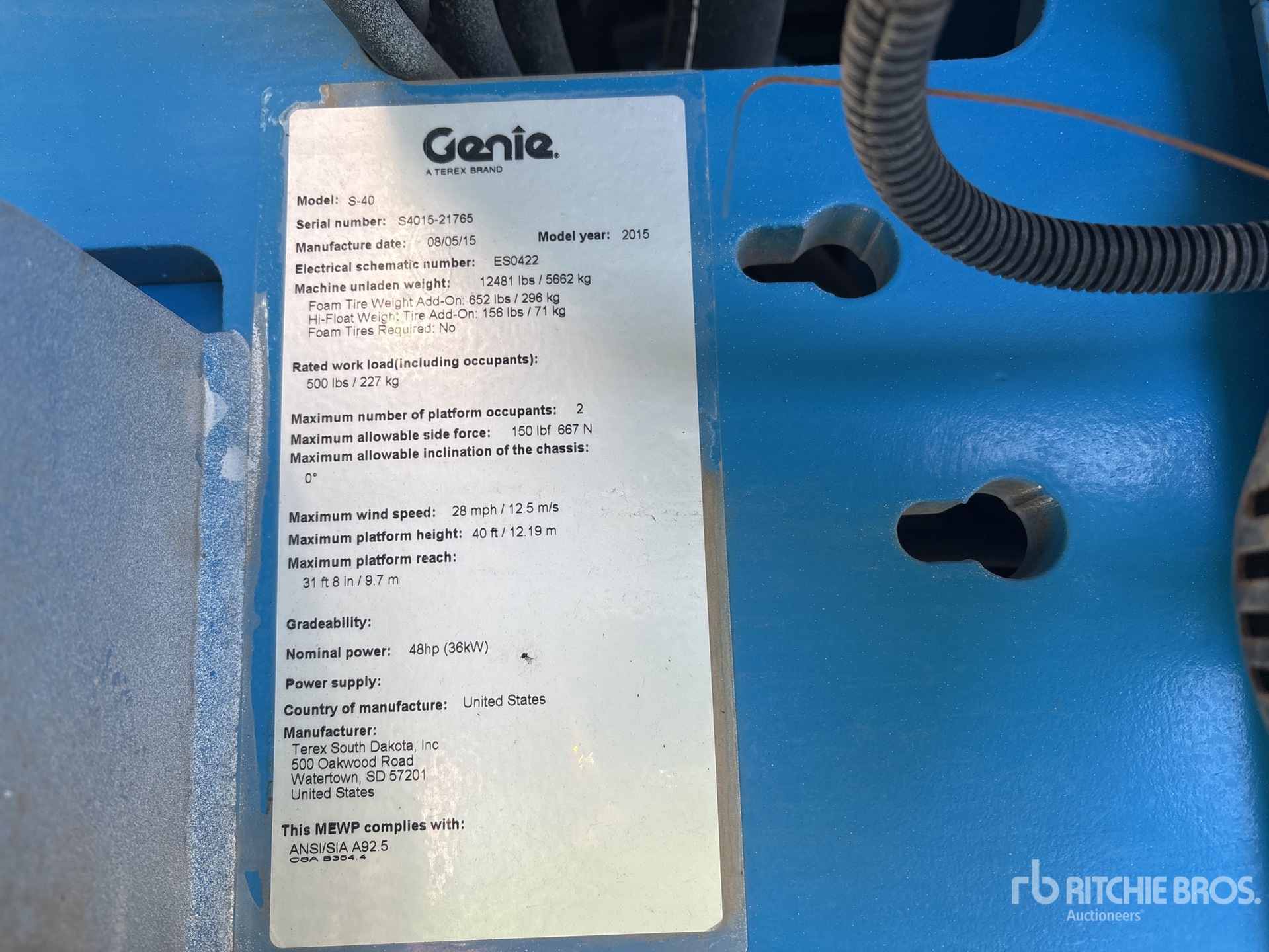 General Appearance with Serial Number / VIN