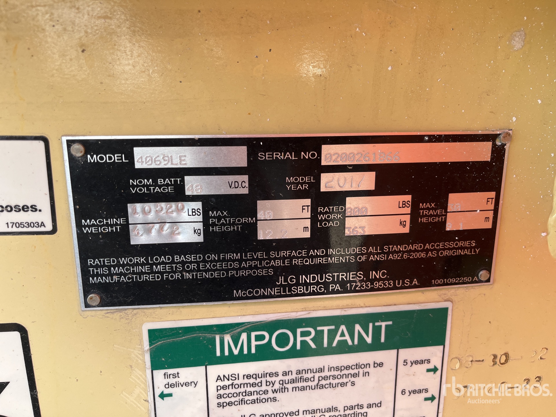 General Appearance with N.º de serie/VIN