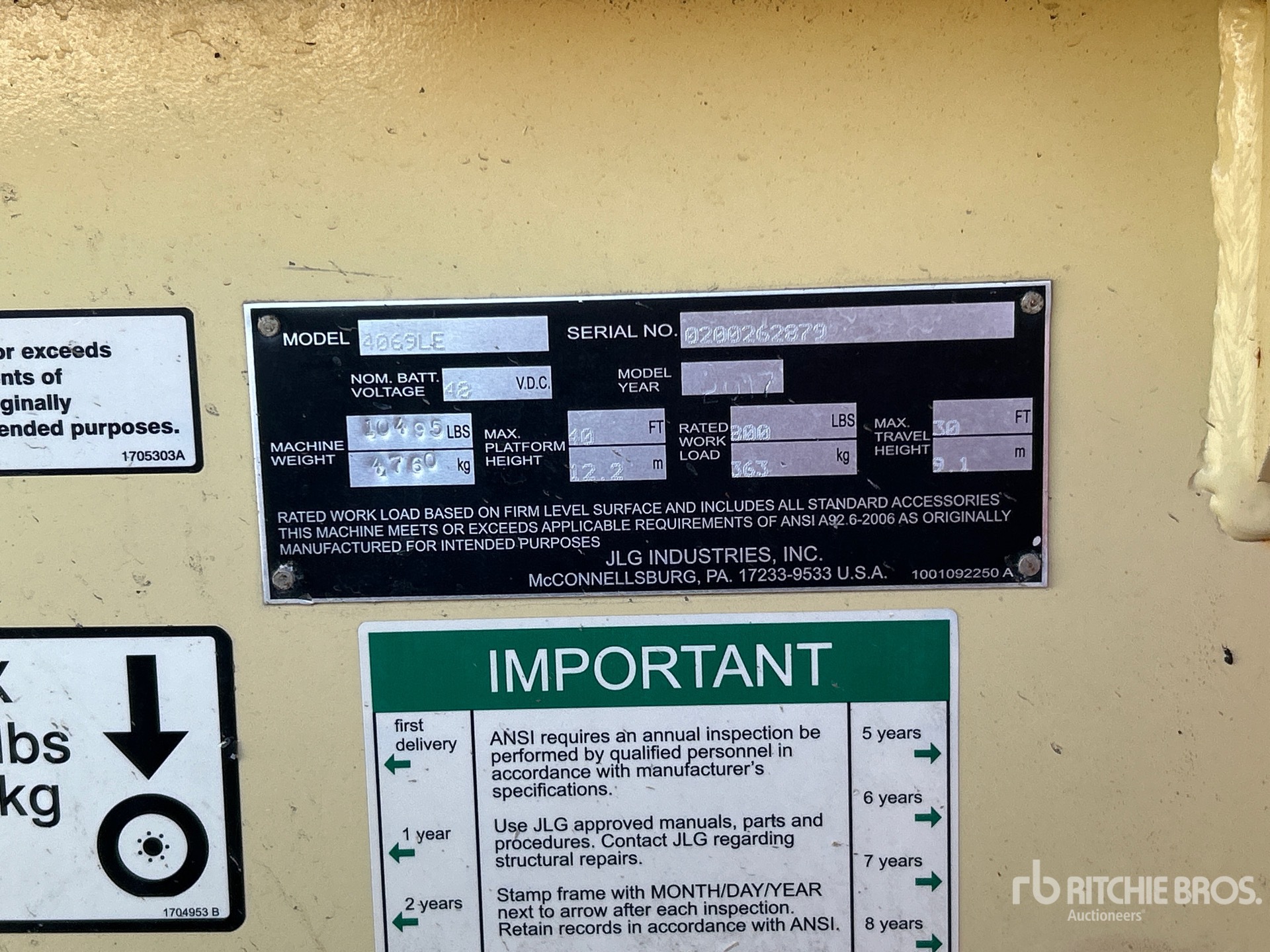 General Appearance with Serial Number / VIN