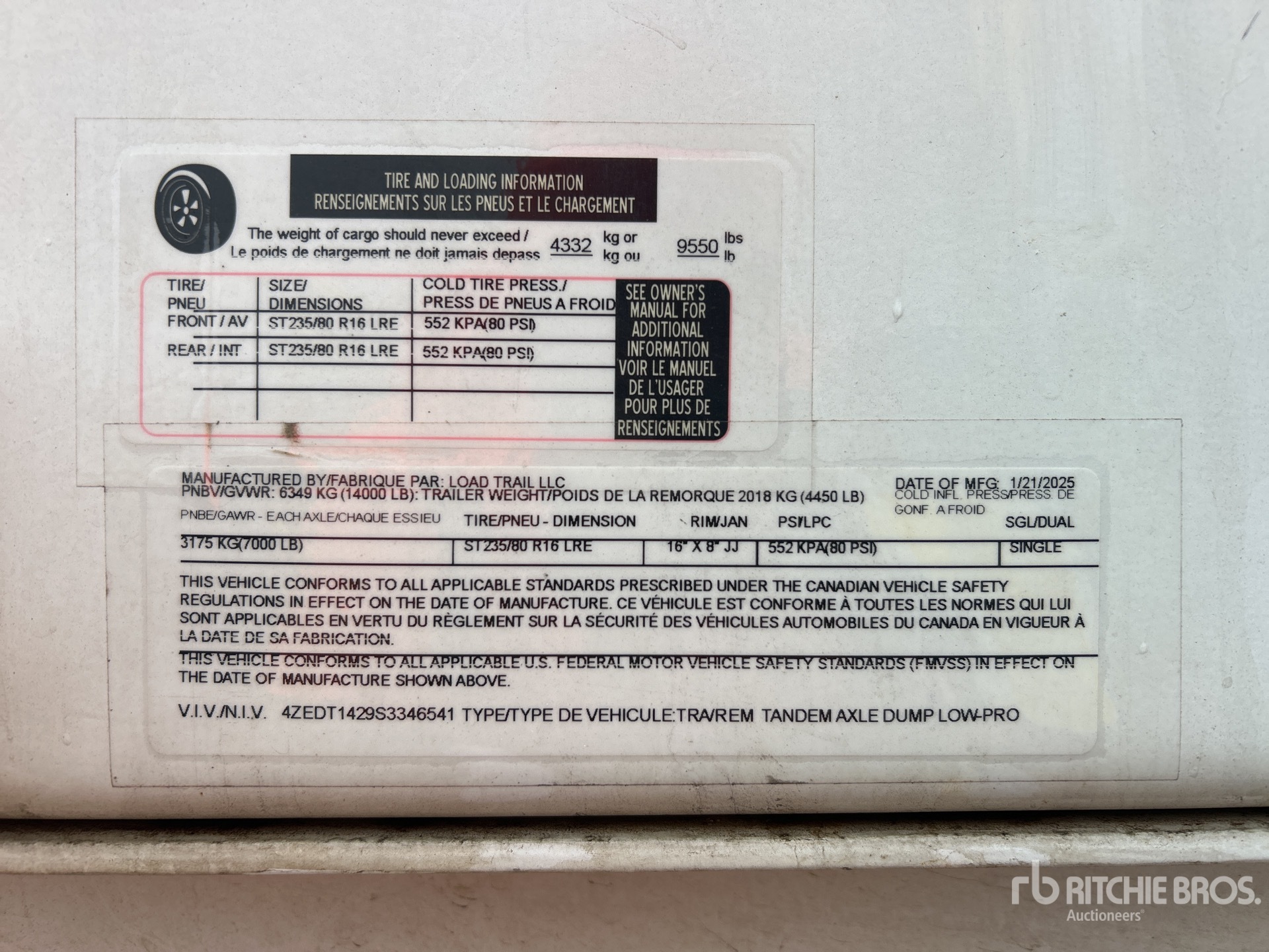 General Appearance with N.º de serie/VIN