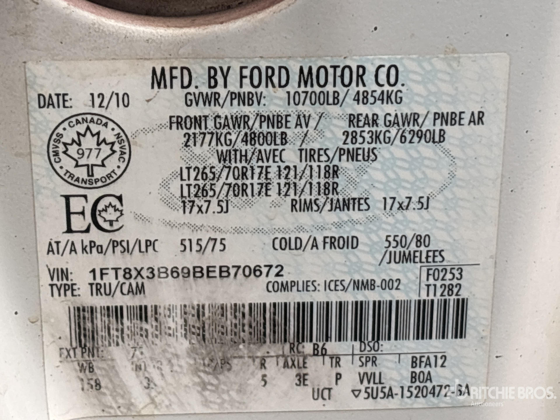 General Appearance with Second Serial Number/VIN Photo