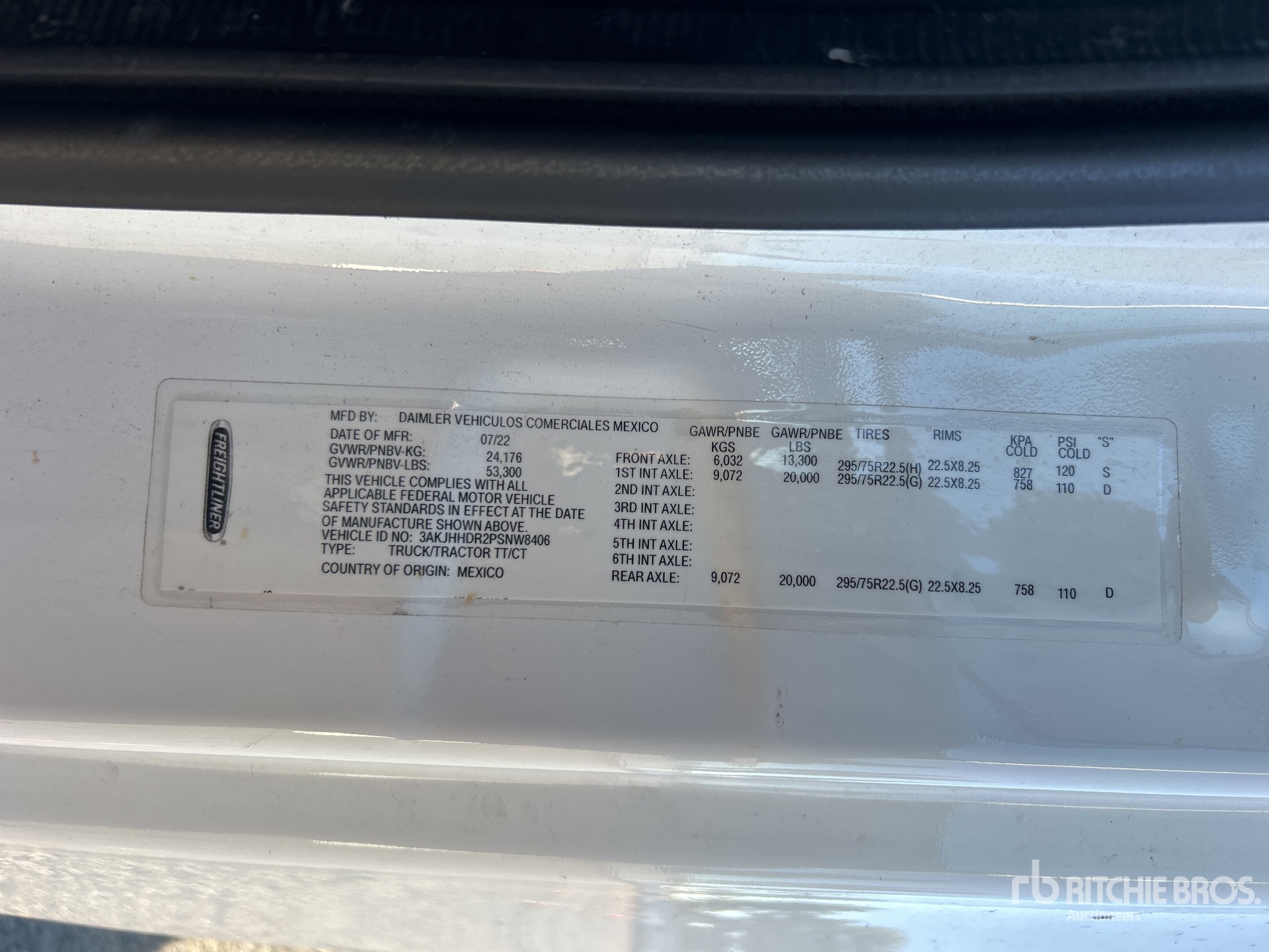 General Appearance with N.º de serie/VIN