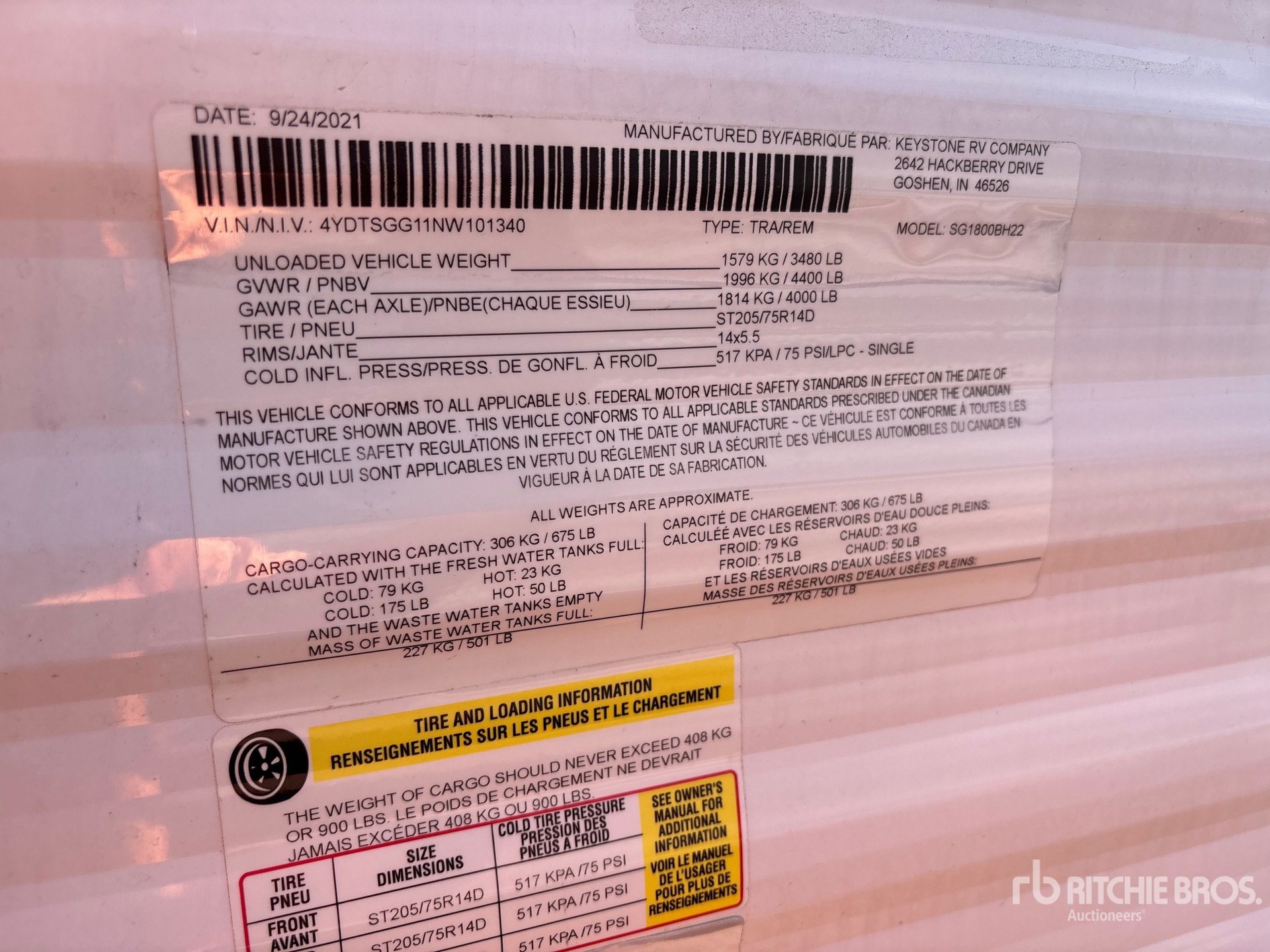 General Appearance with N.º de serie/VIN