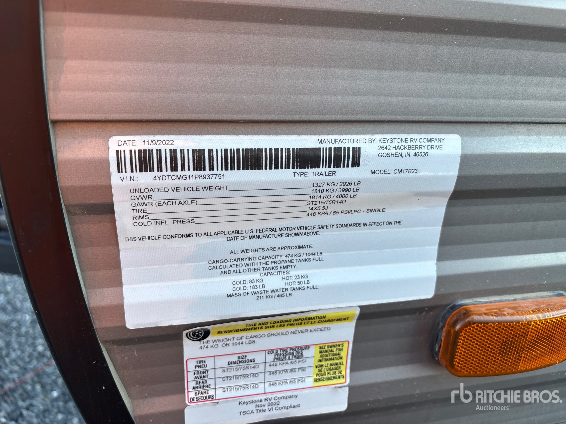 General Appearance with N.º de serie/VIN