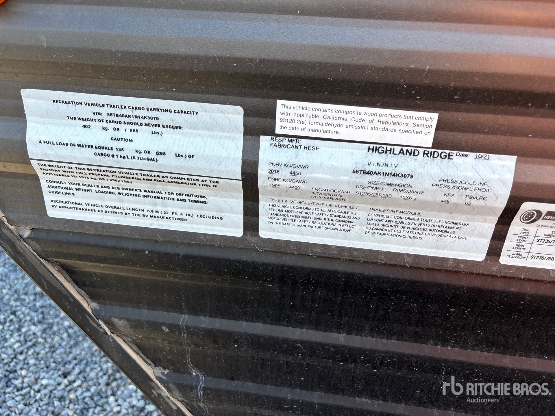 General Appearance with N.º de serie/VIN