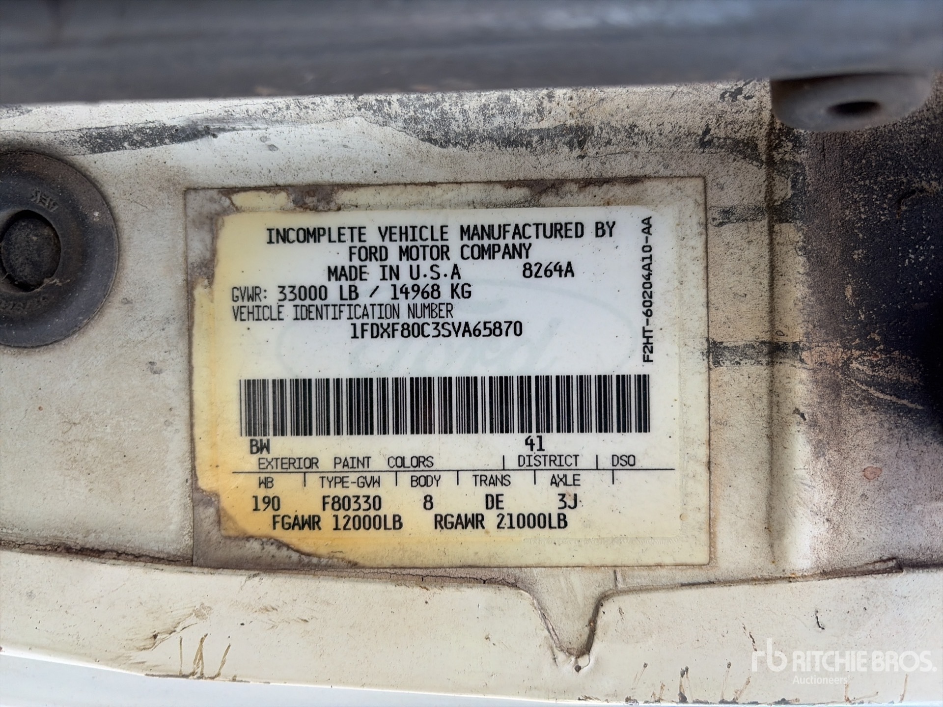 General Appearance with Serial Number / VIN