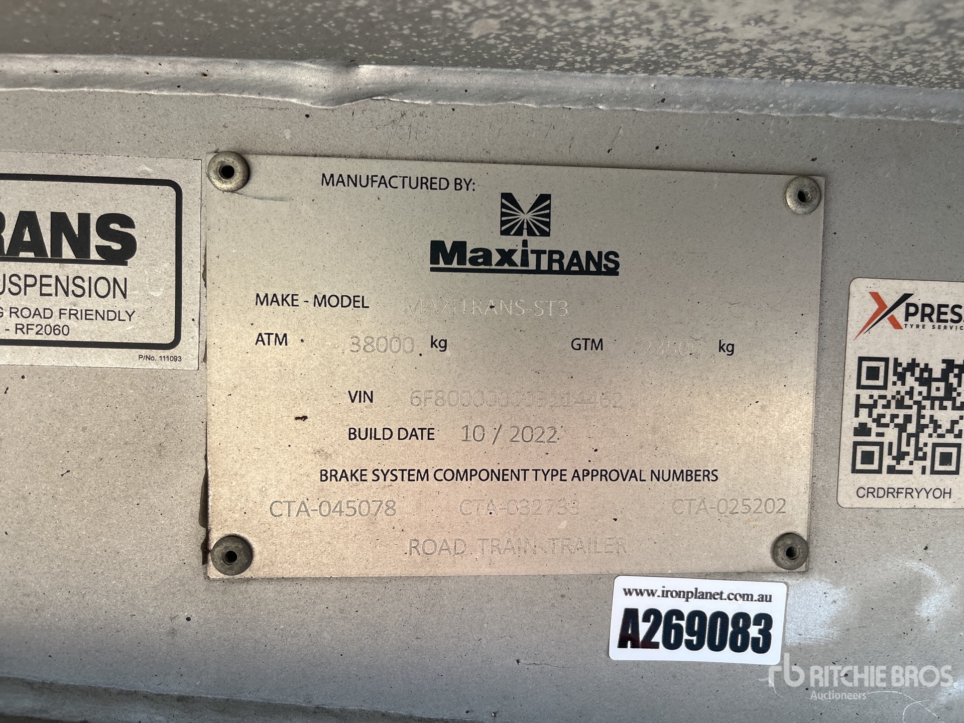 General Appearance with Serial Number / VIN