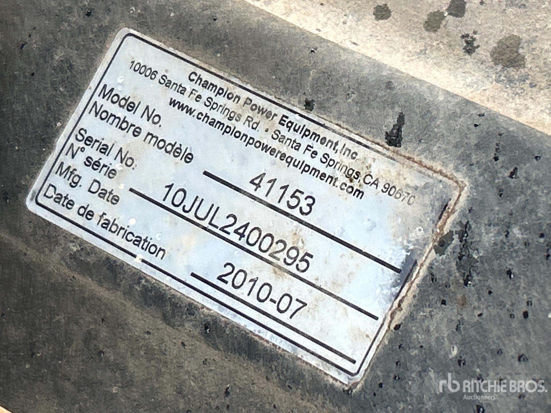 General Appearance with Serial Number / VIN