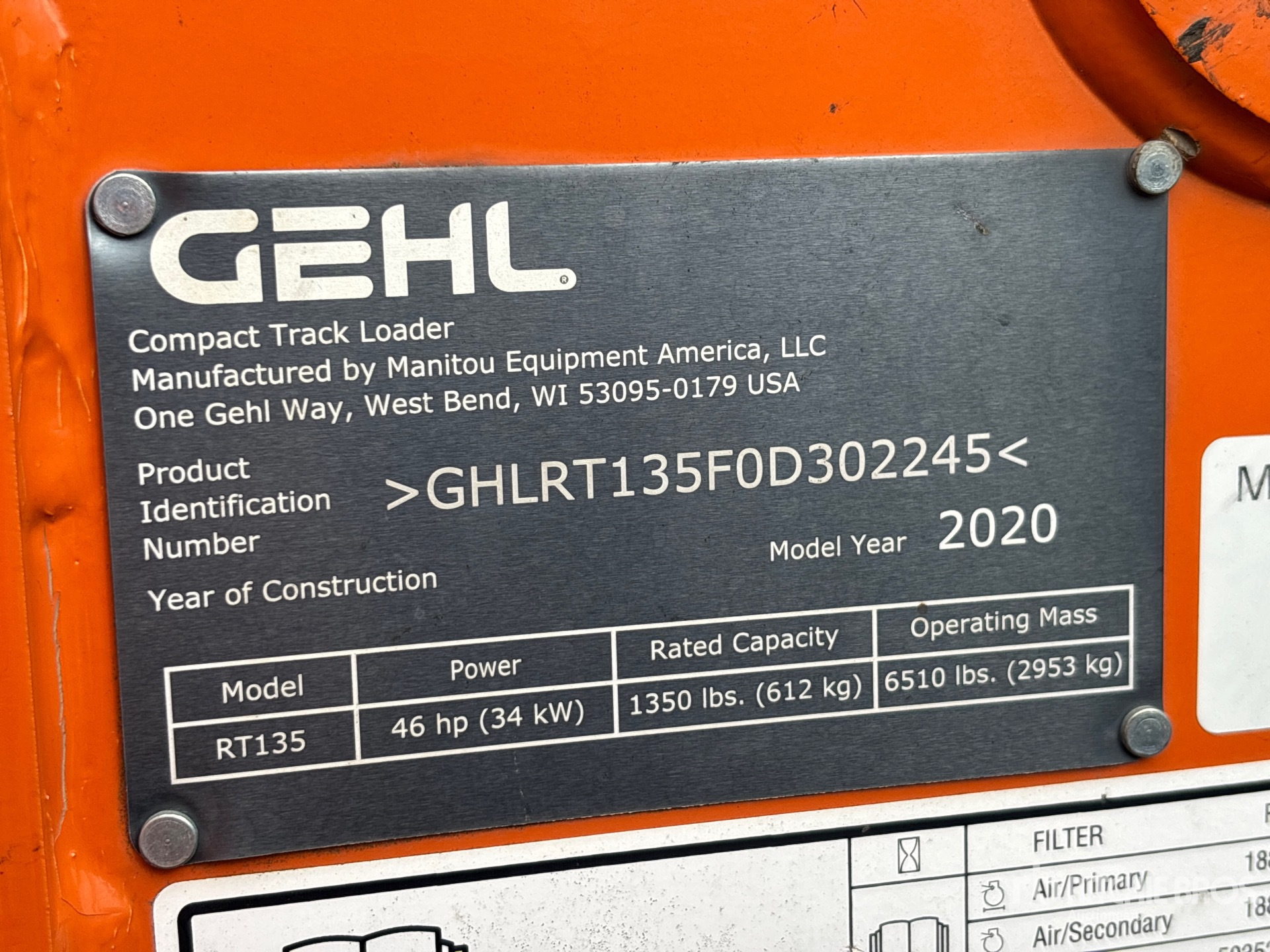 General Appearance with Serial Number / VIN