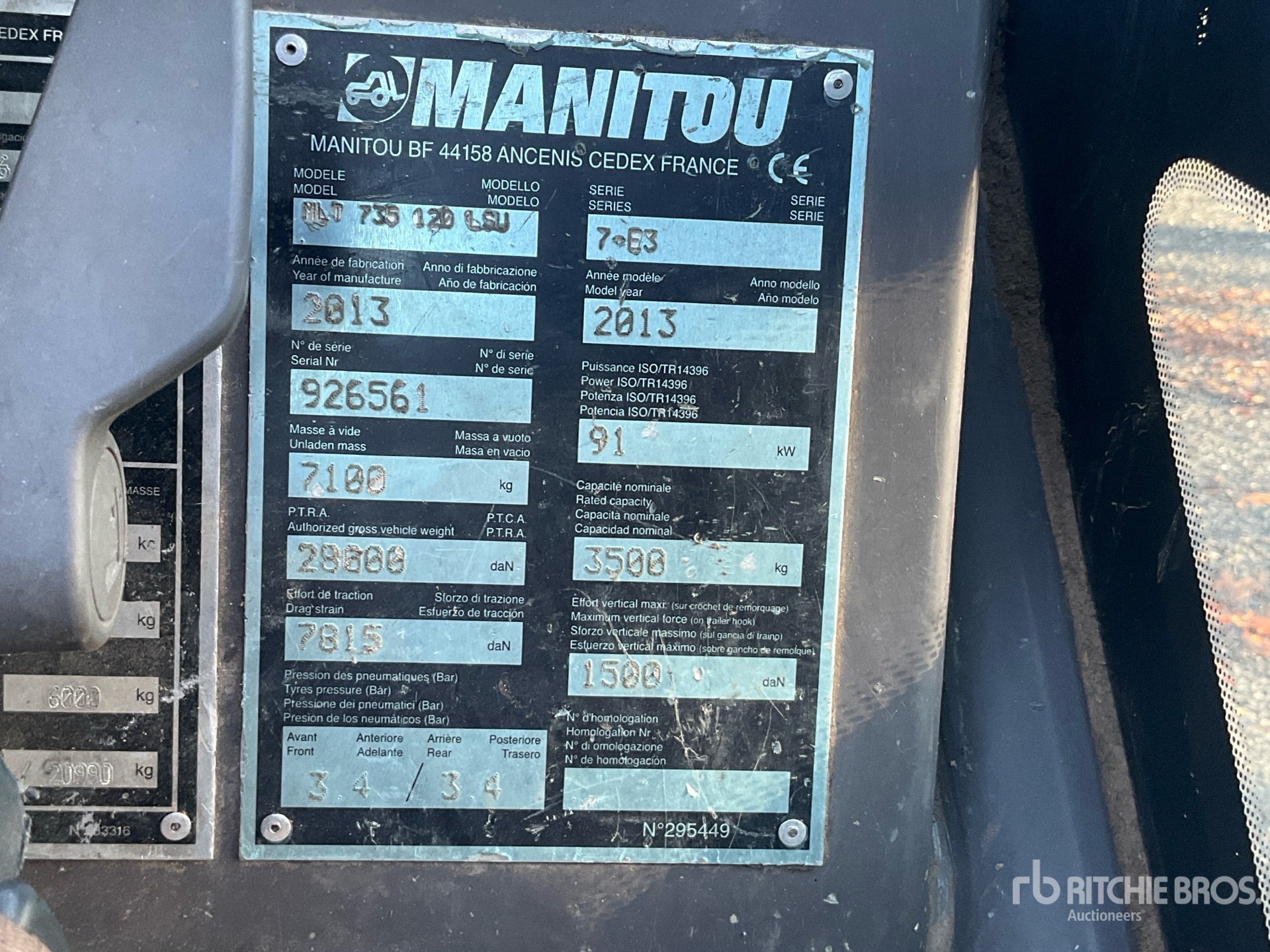 General Appearance with N.º de serie/VIN