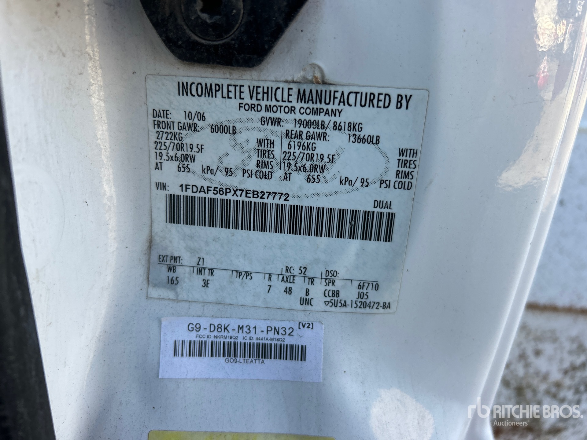 General Appearance with N.º de serie/VIN