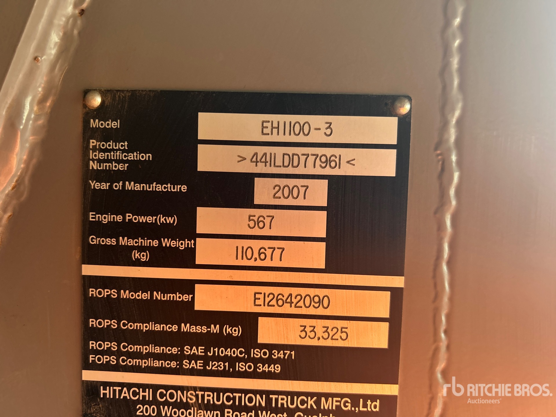 General Appearance with Serial Number / VIN