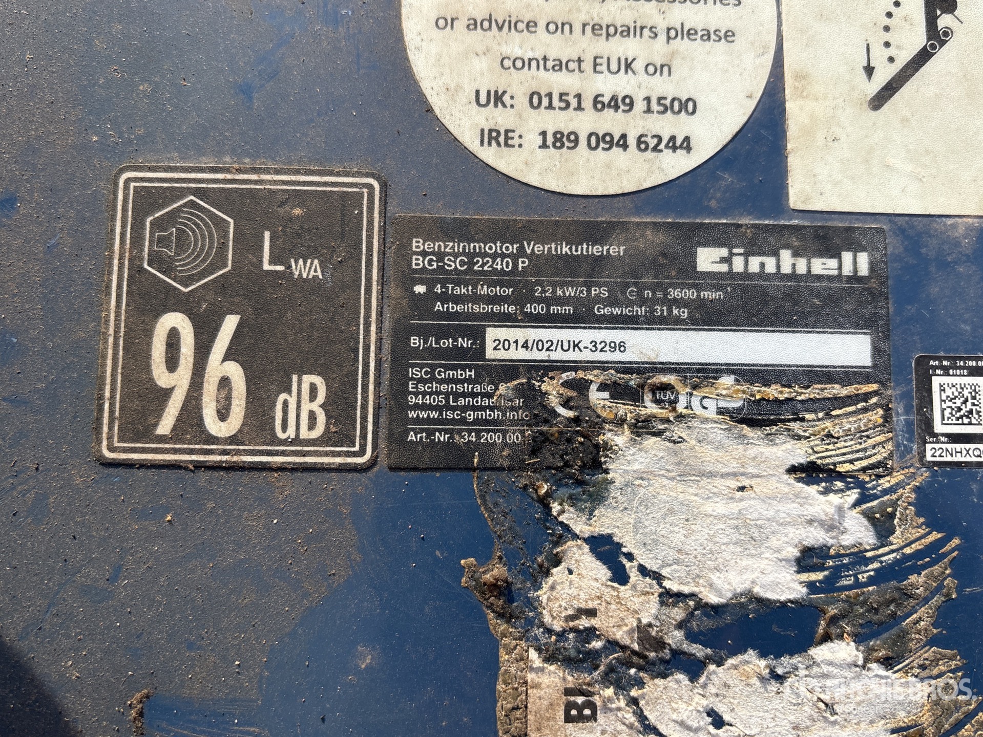 General Appearance with N.º de serie/VIN