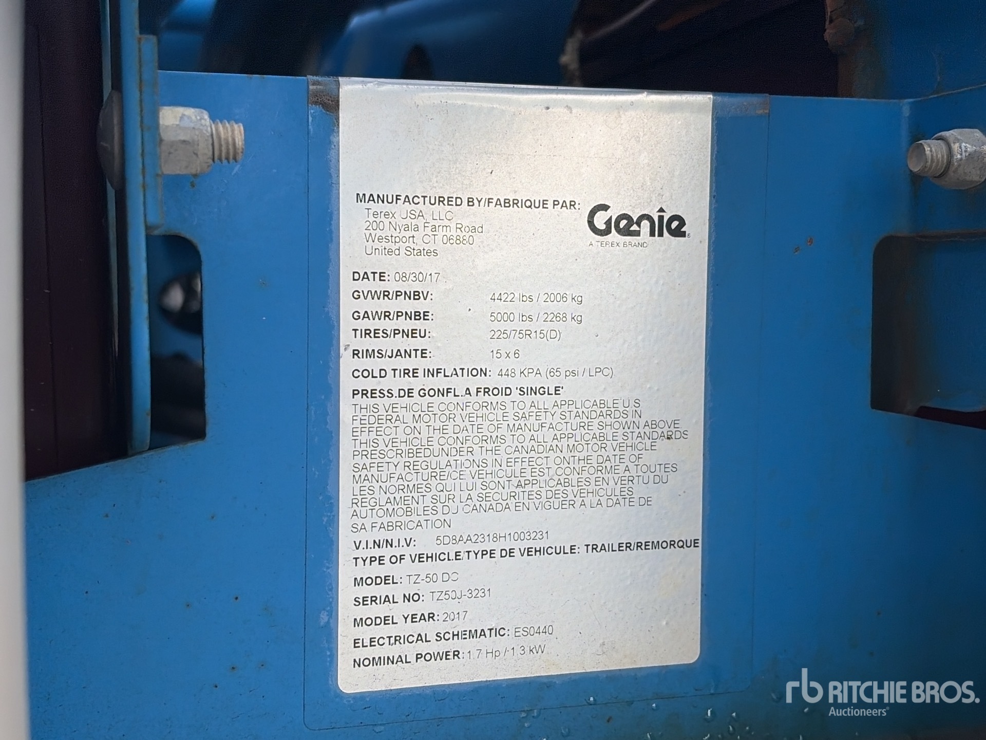 General Appearance with Serial Number / VIN