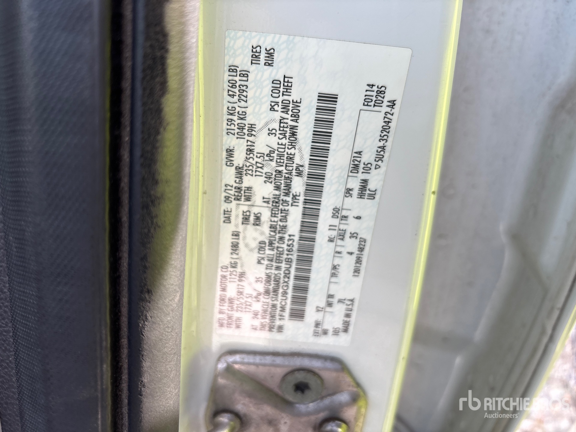 General Appearance with Numer seryjny/numer identyfikacyjny pojazdu