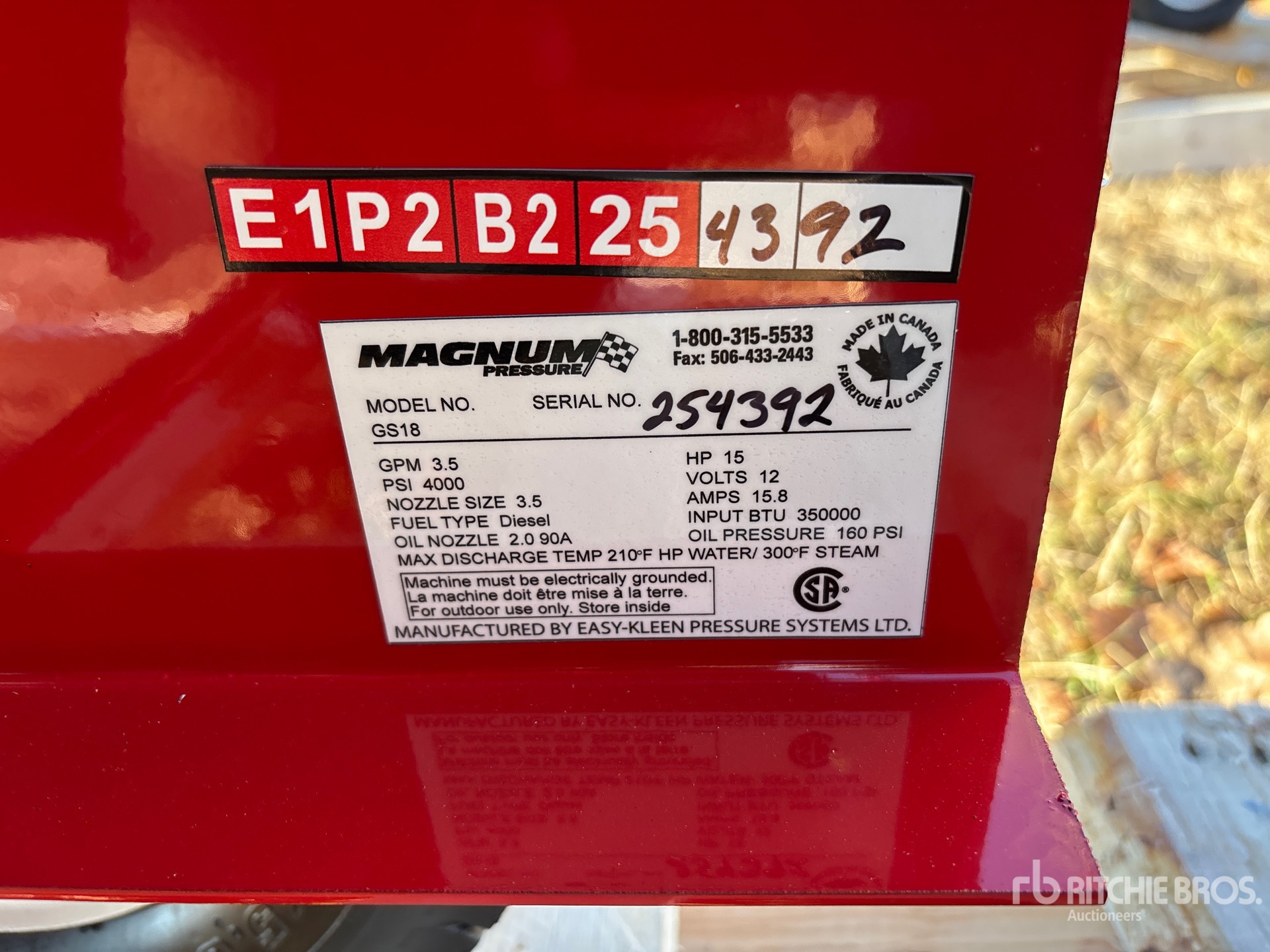 General Appearance with N.º de serie/VIN