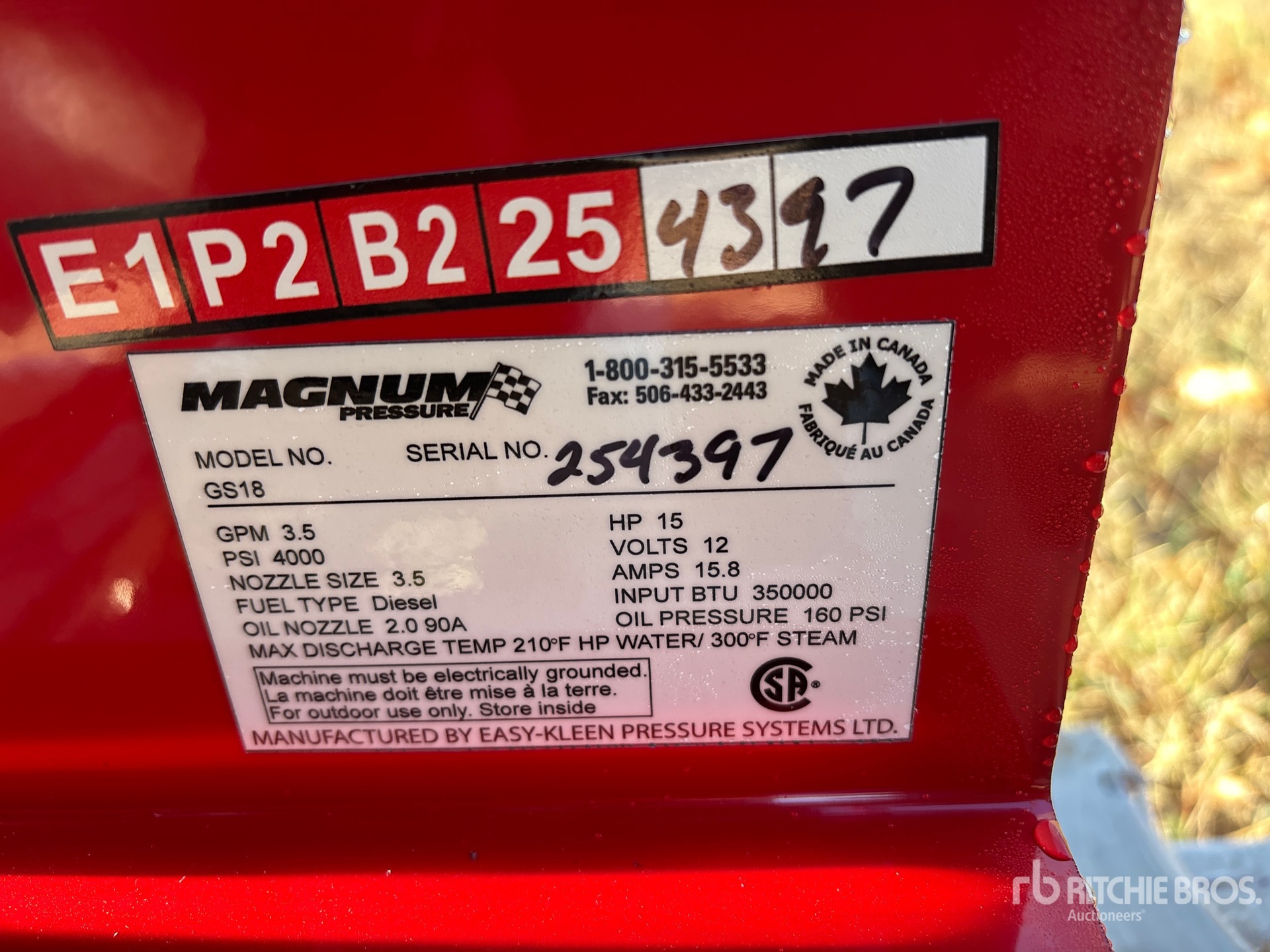 General Appearance with N.º de serie/VIN