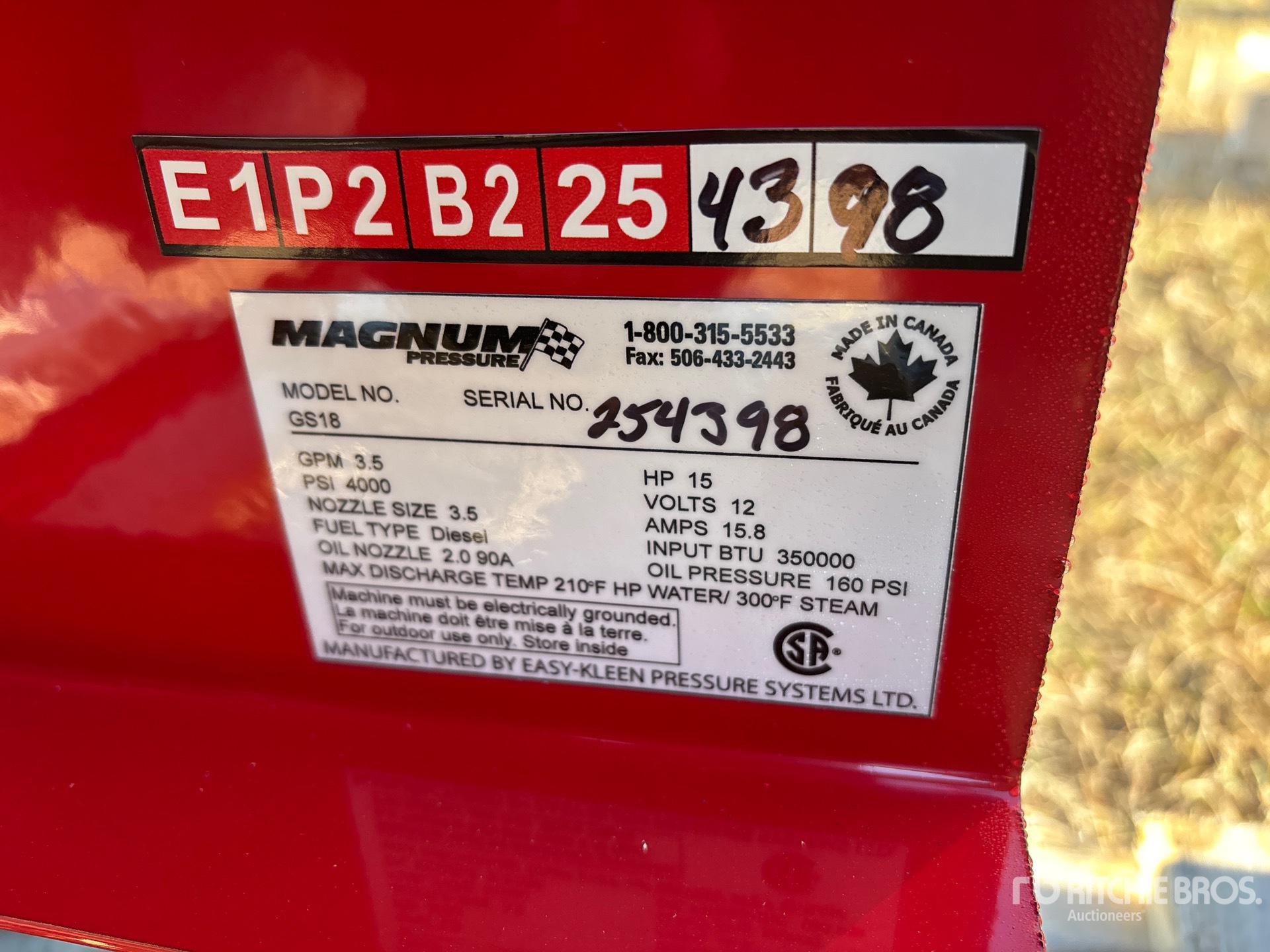 General Appearance with N.º de serie/VIN