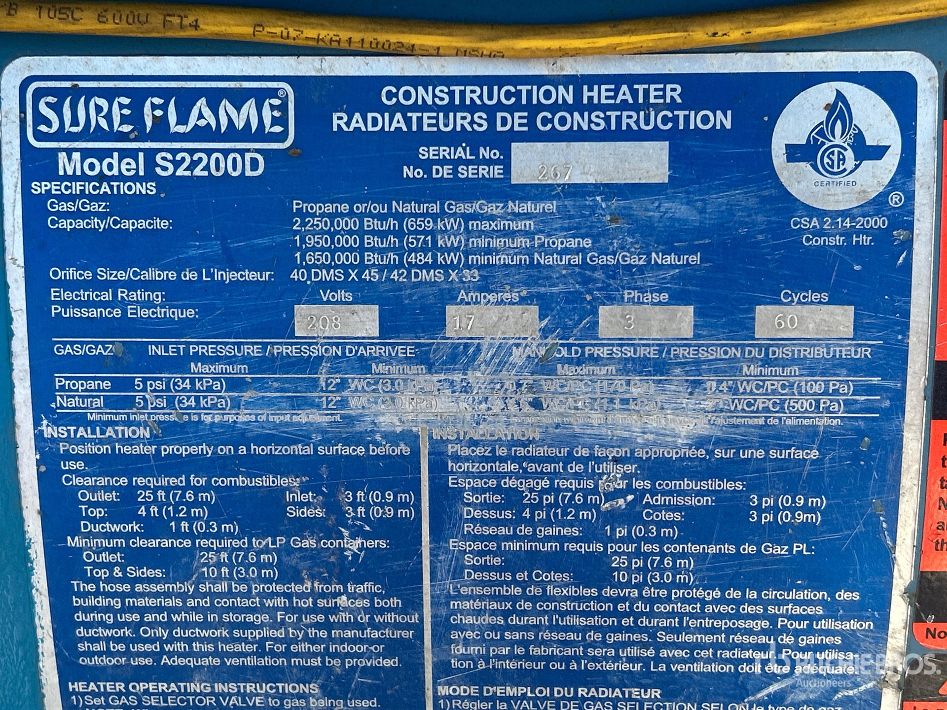 General Appearance with Serial Number / VIN