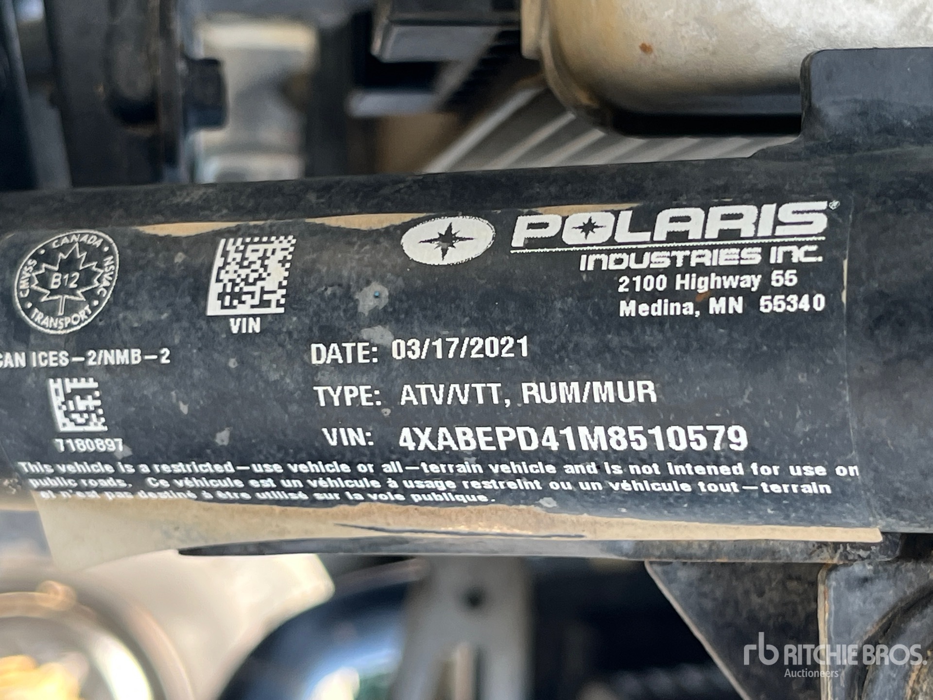 General Appearance with N.º de serie/VIN