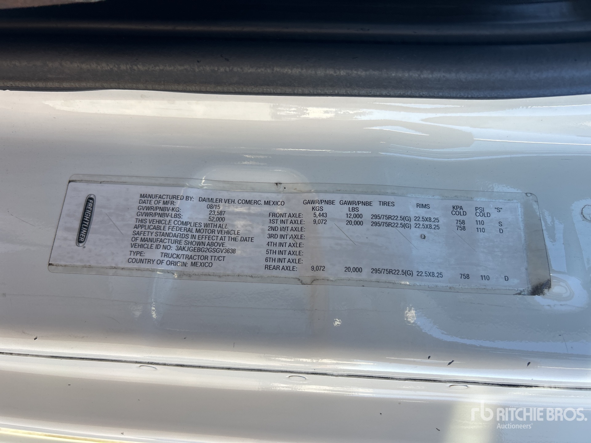 General Appearance with N.º de serie/VIN