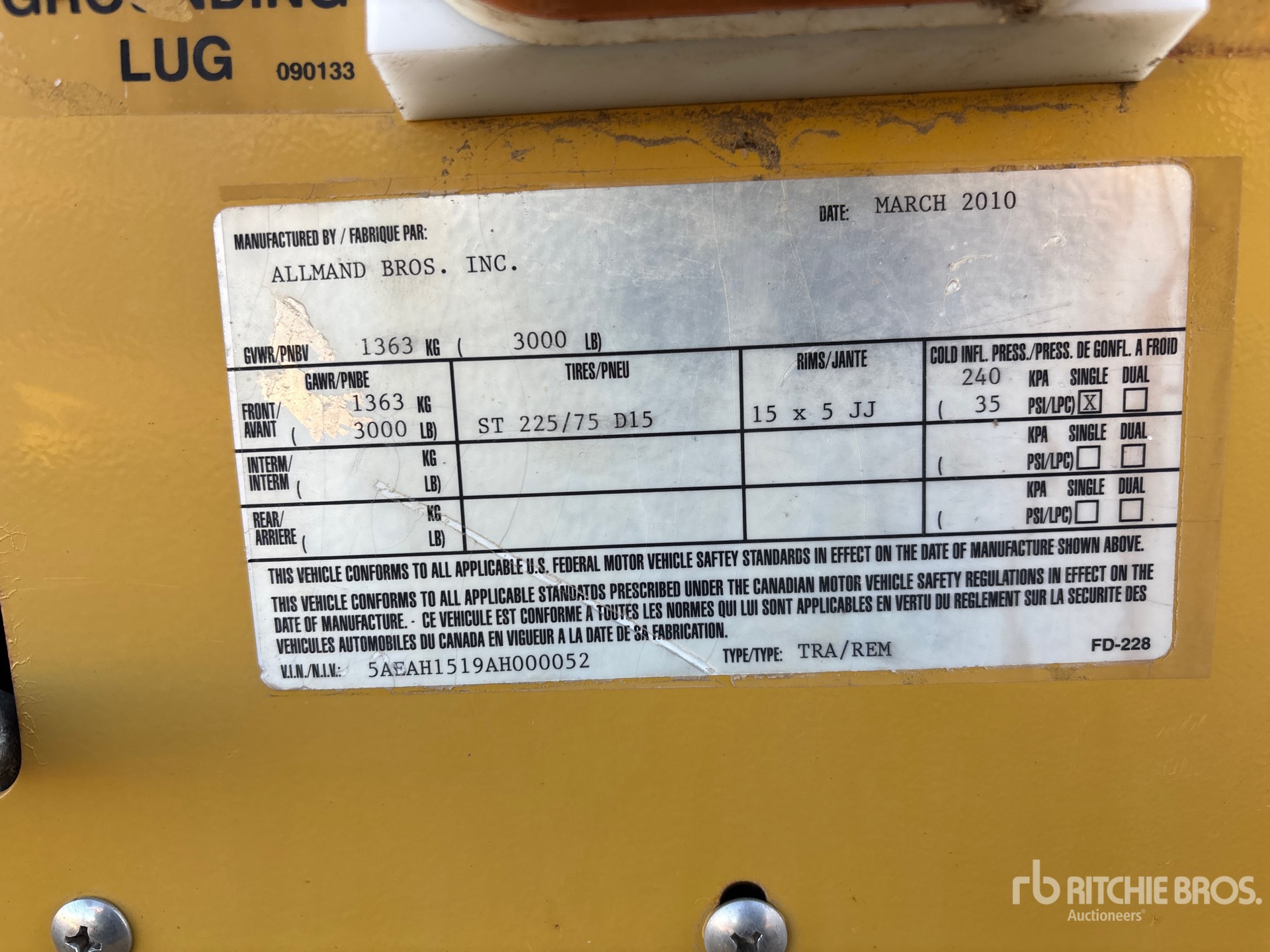 General Appearance with Serial Number / VIN