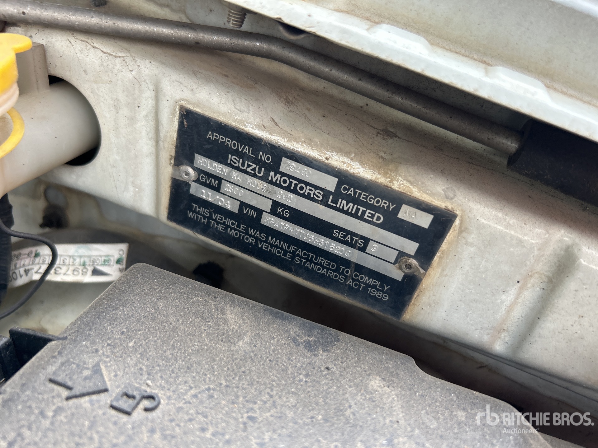 General Appearance with N.º de serie/VIN