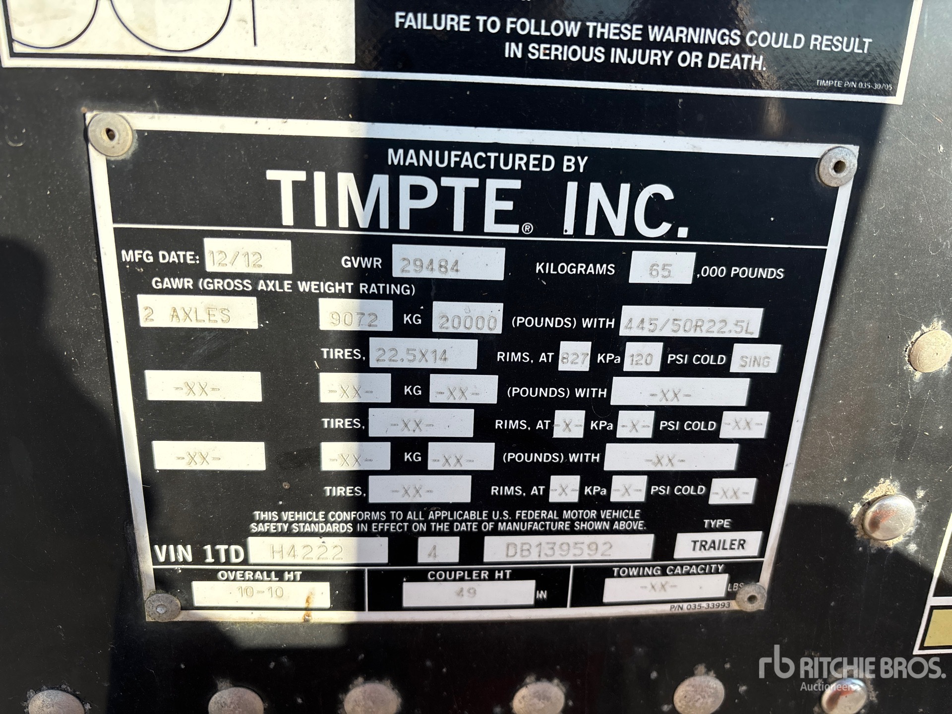 General Appearance with Numer seryjny/numer identyfikacyjny pojazdu