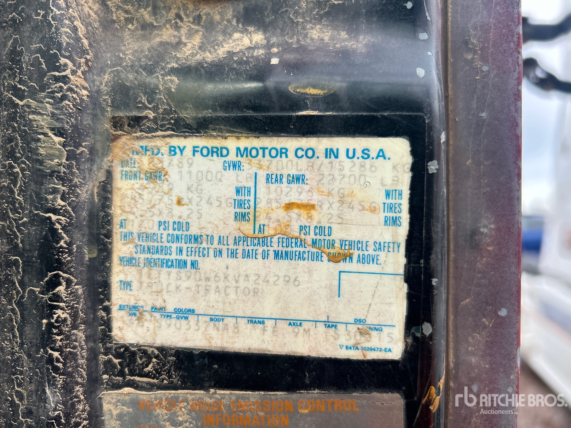 General Appearance with Serial Number / VIN