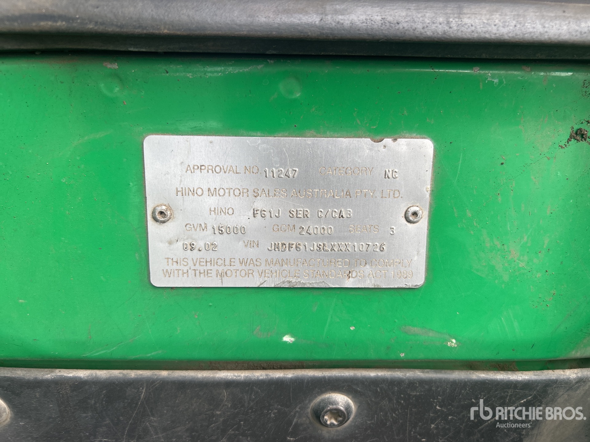 General Appearance with Serial Number / VIN