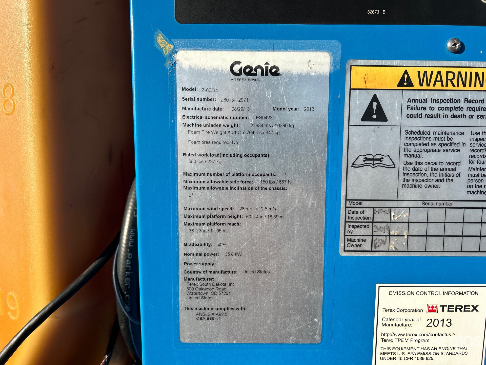 General Appearance with Serial Number / VIN